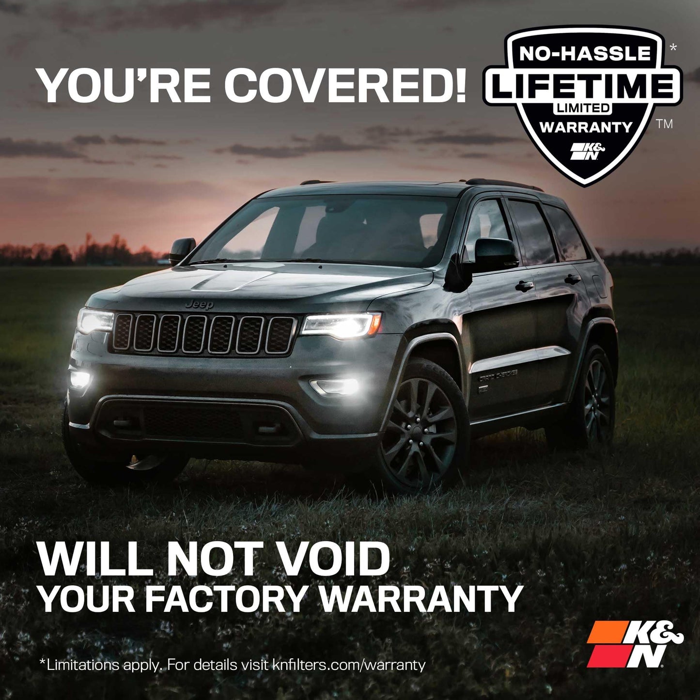 K&N Cold Air Intake System: High-Flow Air Filter, Increase Performance & Towing: Compatible with 2016-2024 JEEP/DODGE: Durango, Grand Cherokee, Grand Cherokee WK, 77-1572KS