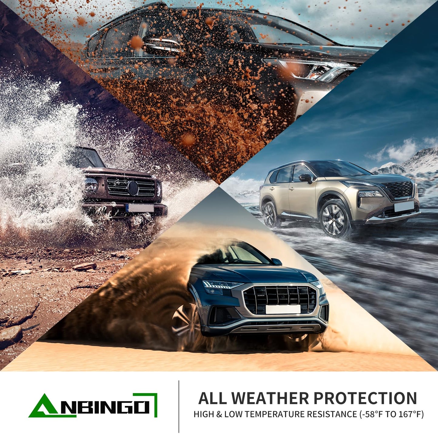 ANBINGO® Floor Mats & Cargo Liner for 2025 2026 CX-50 Hybrid/All Weather TPE Mazda CX50 Floor Liners / 1st & 2nd Row Custom Mats Full Set / CX50 Accessories - Black