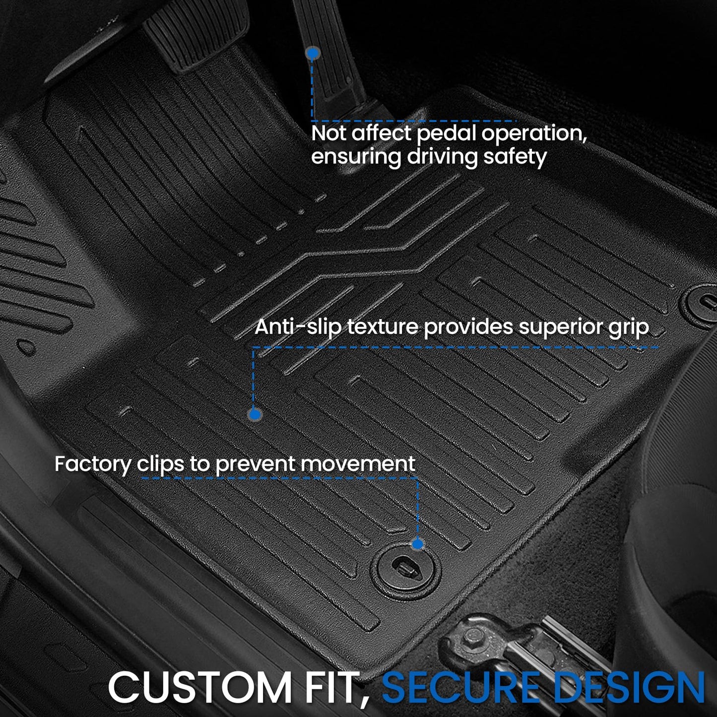 JOULARISE Floor Mats Set for Hyundai Tucson 2022-2025 2026 Hybrid Version (Not fit Gas and PHEV), All Weather TPE Cargo Liner Backrest Mat Trunk Mat Door Sill Guards Accessories (Hybrid Model)