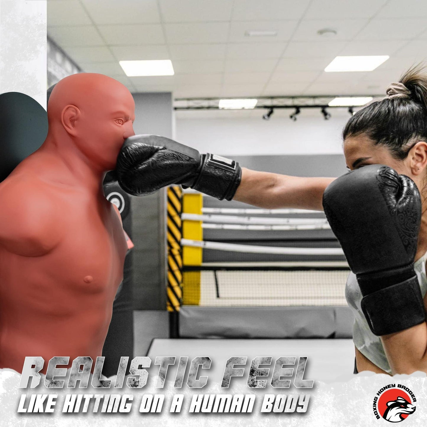 Boxing Honey Badger Wall-Mounted Punching Dummy Boxing Punching Bag Martial Arts Training Dummy