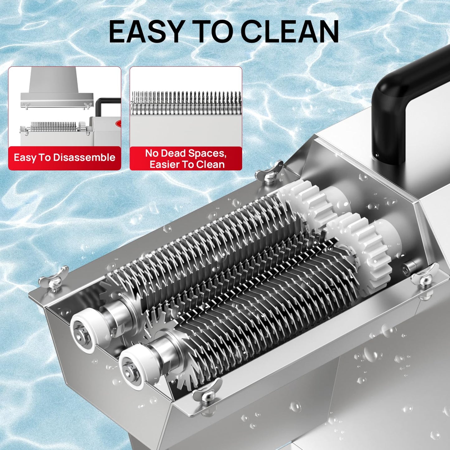 ARINOO Commercial Meat Tenderizer,450W Electric Meat Tenderizer Machine – Heavy Duty Stainless Steel Kitchen Tool with 54 Blades for Beef, Pork, Chicken, Fish – Output, Reverse Function