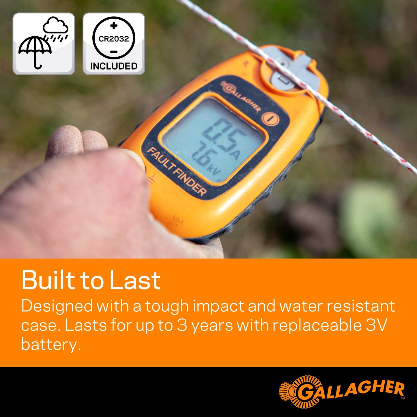 Gallagher Smartfix Fence Volt & Current Meter | Fault Finder for Electric Fencing | Digital Display with Directional Arrows | Measures Voltage, Amperage & Short Location | Saves Time on Repairs