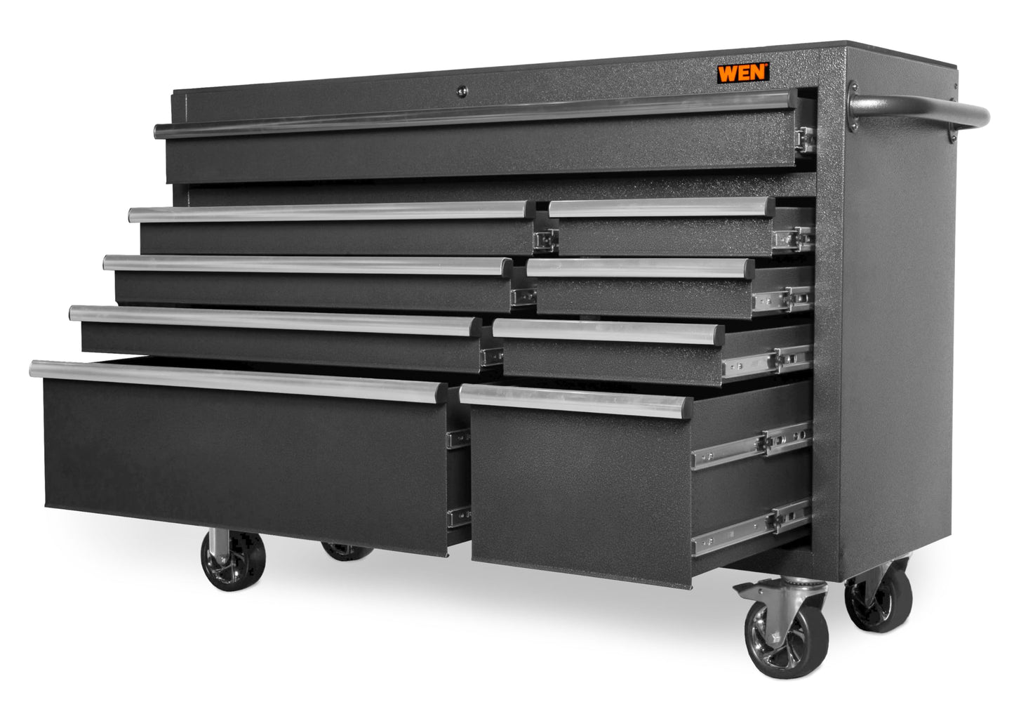 Wen 52-Inch Premium Rolling Tool Cabinet, Black, Heavy Duty 21-Gauge Powder-Coated Steel Construction, for Garage and Workshop (GG532B)
