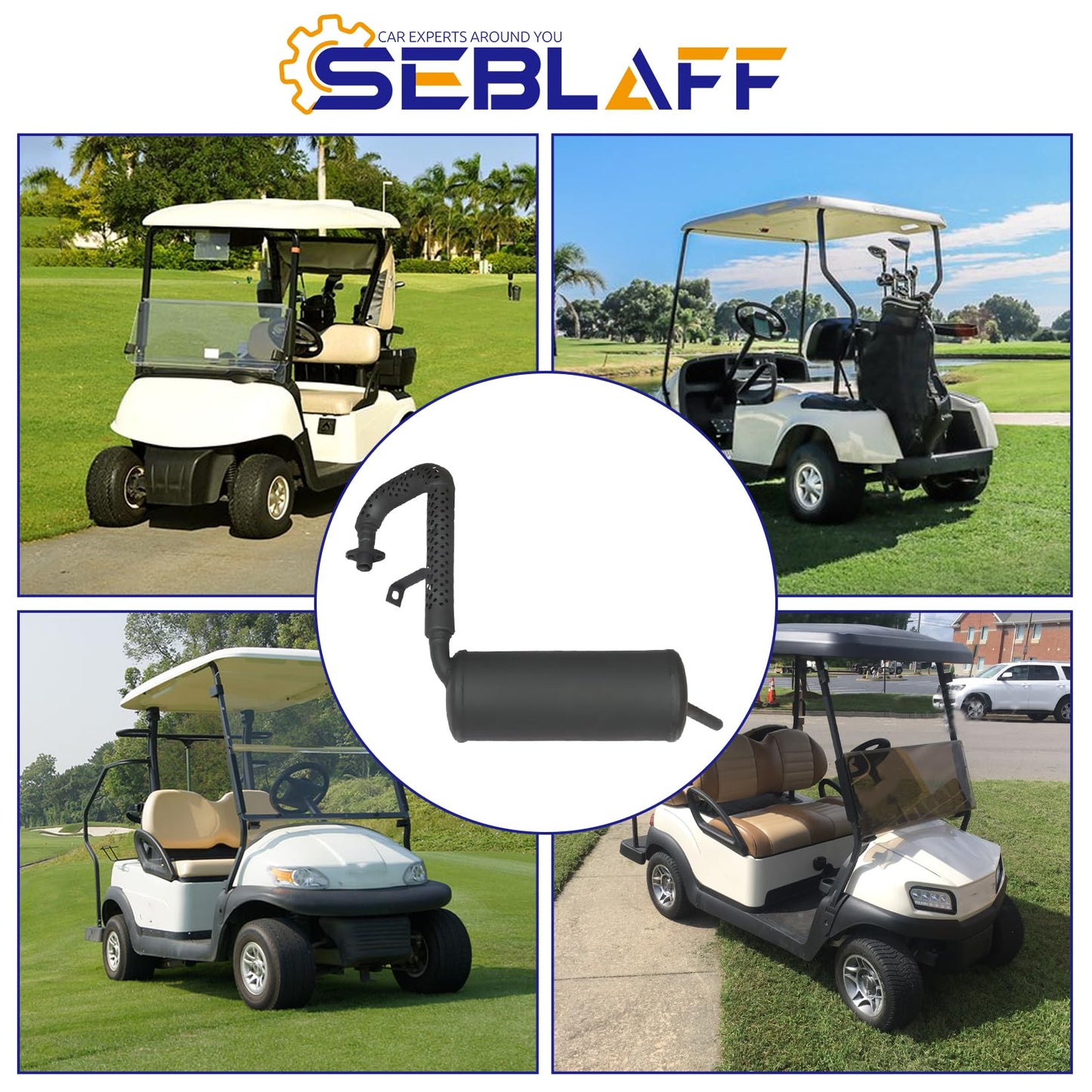 SEBLAFF Golf Cart Engine Muffler FE290 Replacement for 1994-2014 Club Car DS Gas Golf Carts 101859301