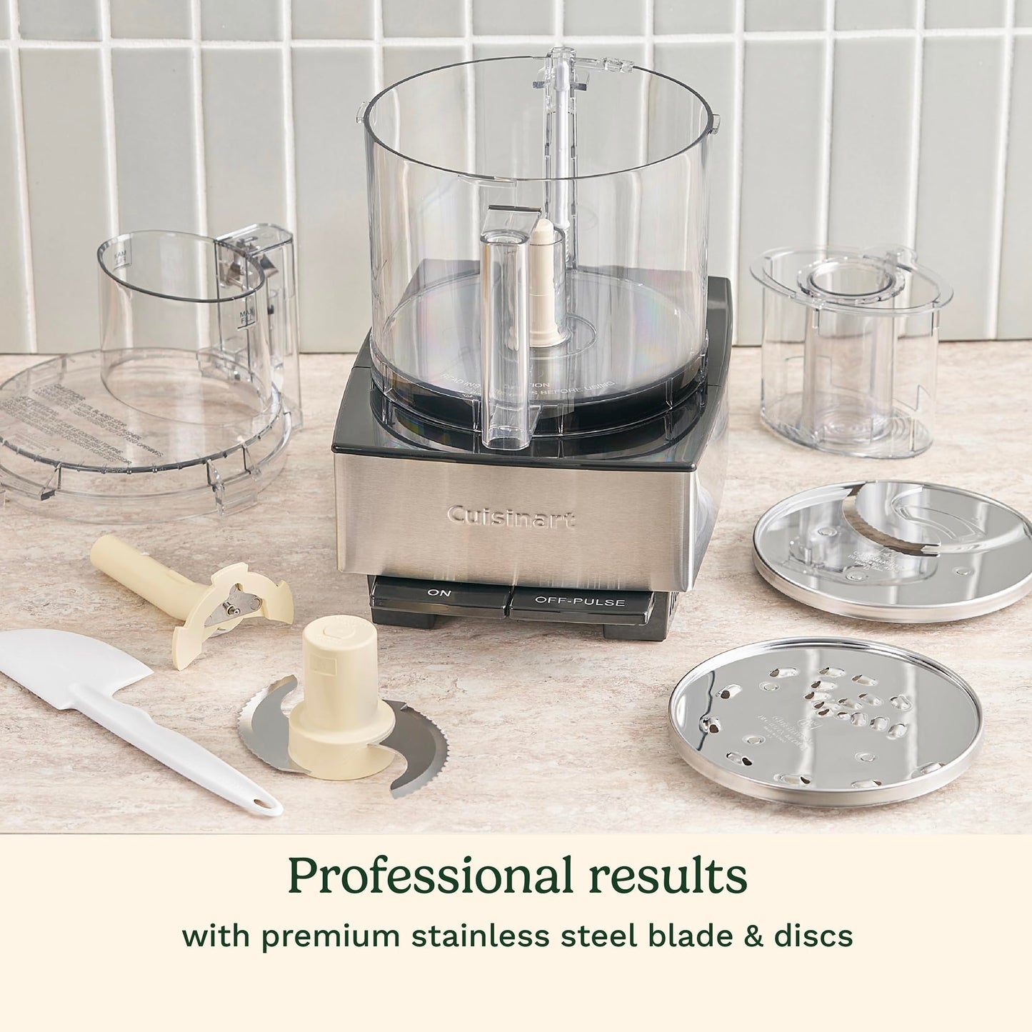 Cuisinart Food Processor, 14-Cup Vegetable Food Chopper for Mincing, Dicing, Shredding, Puree & Kneading Dough, 720-Watt Motor, Stainless Steel, DFP-14BCNY