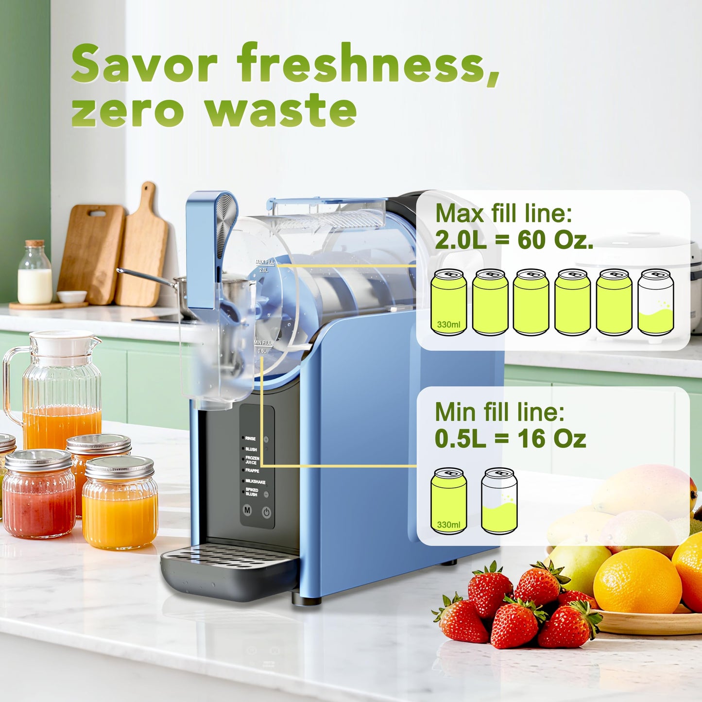 Slushie Machine, Slushy Machine for Home, Frozen Margarita Machine No Ice Needed,5 Preset Programs, for Frozen Drink Maker, Milk Shakes, Slush, Cocktail, Juices