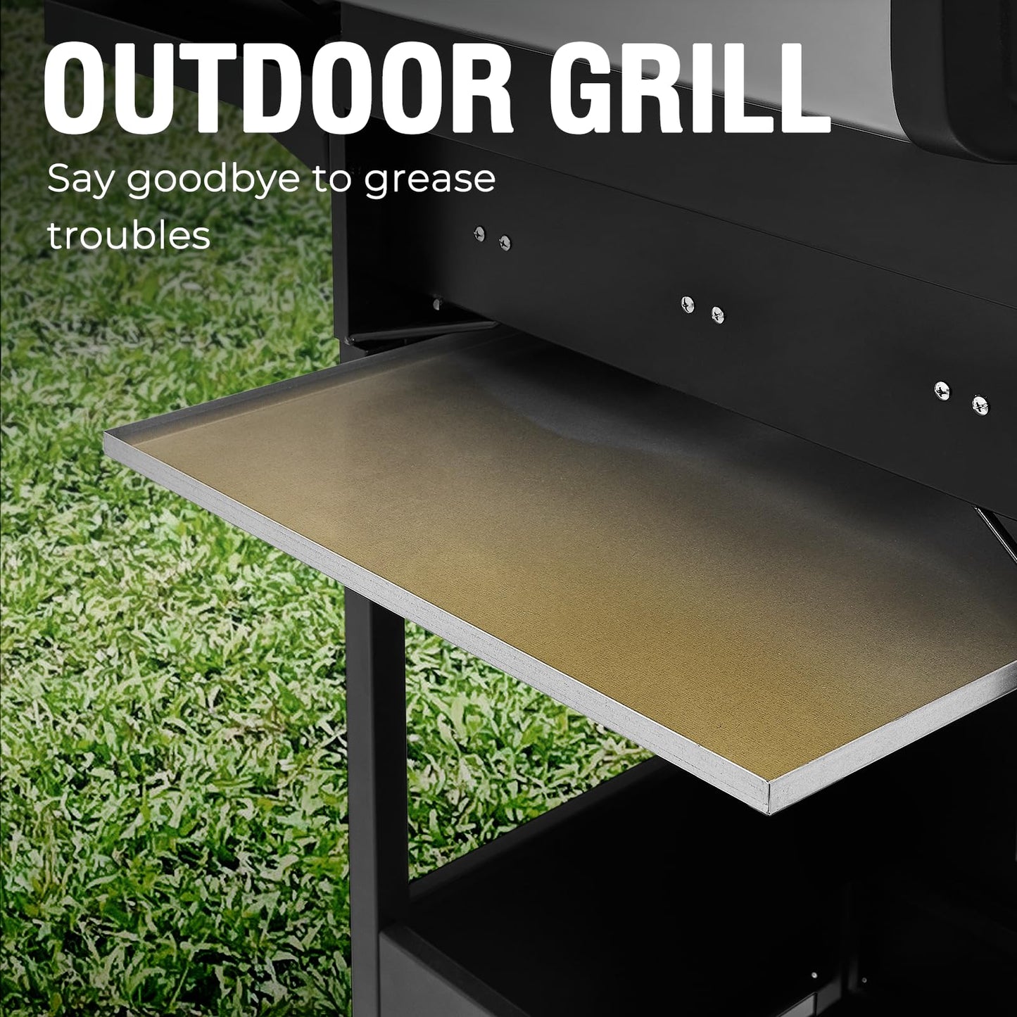 Lyromix 3 Burners Gas Grill with Side Burner, Propane Grill with Wheels and Storage, Outdoor Gas BBQ with Oil Tray and Thermometer for Patio and Party, 37000 BTU