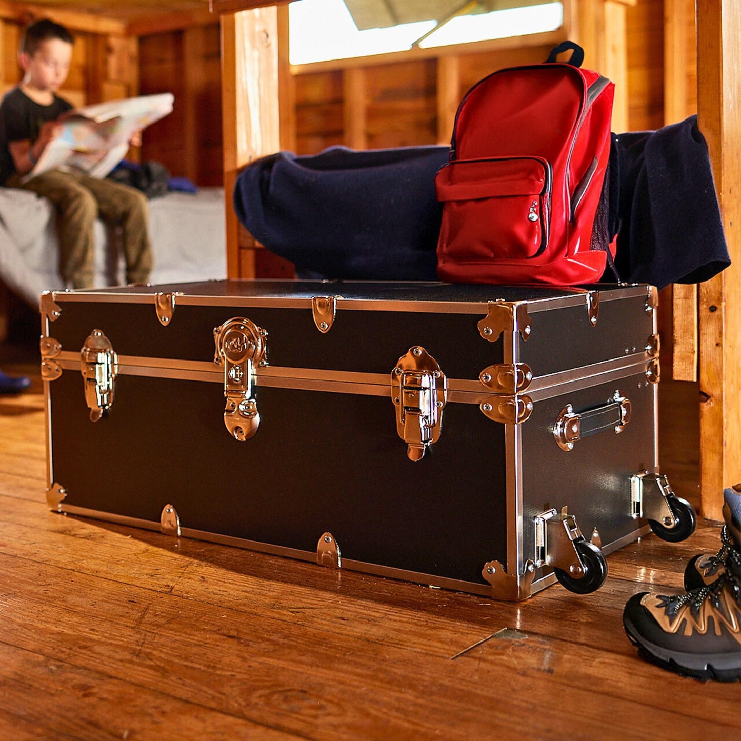 Rhino Trunk & Case Classic XL Trunk - 34"x20"x15", 1500+ lbs Capacity - Many Colors, Soft-Close Lid. Strong, USA Made Summer Camp Footlocker and Secure College Dorm Storage Chest