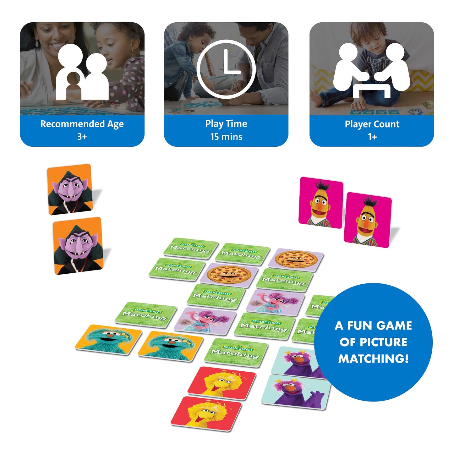 Wonder Forge Sesame Street Memory Matching Game: Fun Toddler Learning Toys & Games for Kids Ages 3-5, Ideal for Family Play & Education