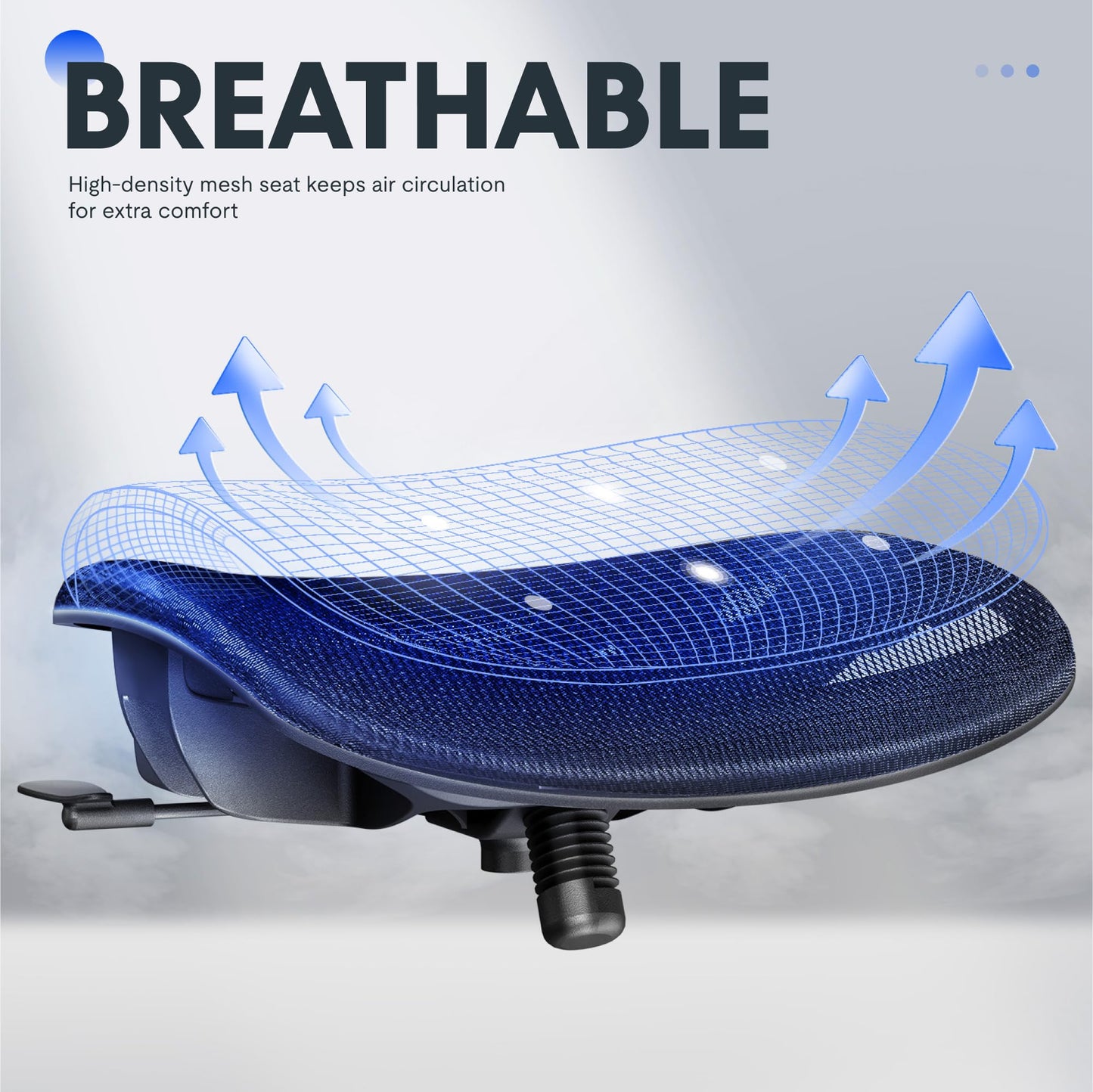 FLEXISPOT OC3 Air Ergonomic Office Chair with Footrest, Mesh Back Computer Chair, Home Office Desk Chairs, with Adjustable Lumbar Support/3D Headrest/Reliable Base, Mesh Seat Cushion, Black, Air-F