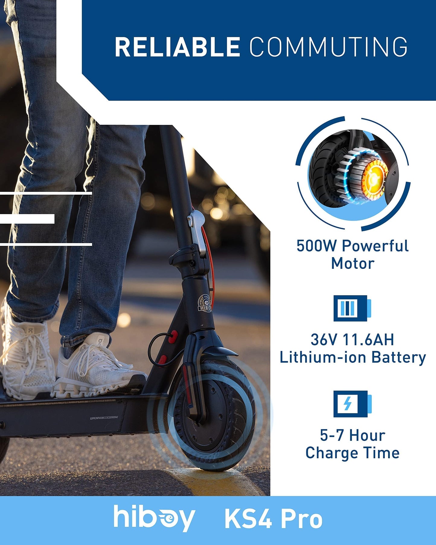 Hiboy Electric Scooter for Adults, 19 MPH, 25 Miles Range, 500W Motor (750W Peak), Foldable E Scooter with Phone Holder, Dual Speed & Dual Brake System, Lightweight Commuter Scooter for Adults