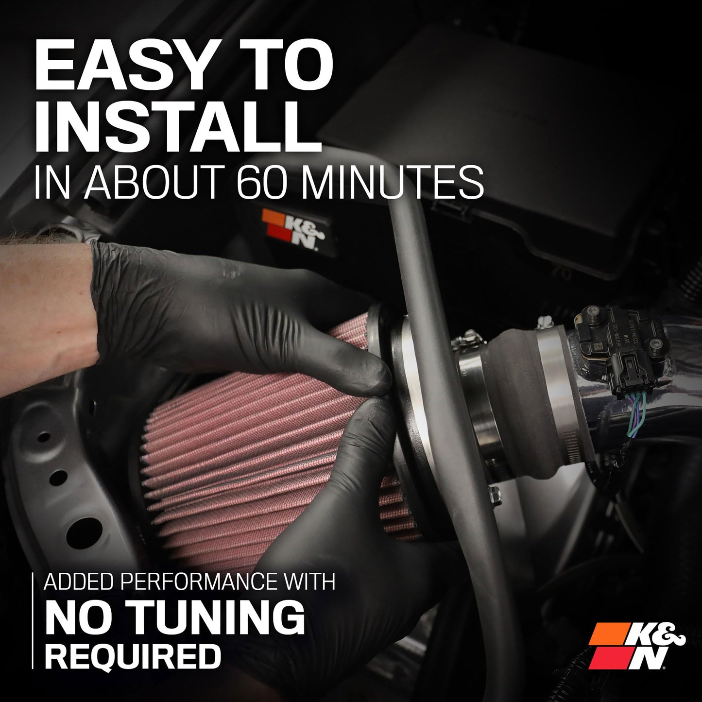 K&N Cold Air Intake System: High-Flow Air Filter, Increase Performance & Towing: Compatible with 2024-2025 Toyota: Land Cruiser, Tacoma, 77-9043KP