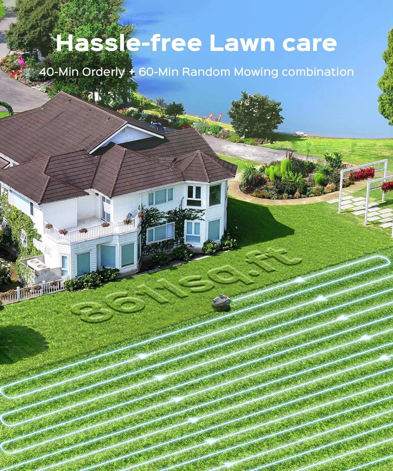 YARDCARE New M800Plus Robot Lawn Mower, GPS & 3D Vision, APP Control, Obstacle Avoidance, Auto-Charging, Bow-Shaped Mowing for Lawns up to 8611 sq.ft (1/5 Acre), with 32.8 ft Magnetic Stripe