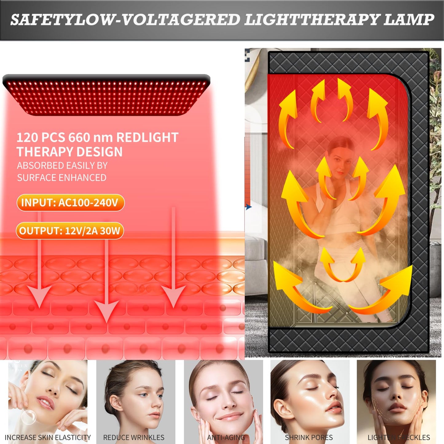 TaTalife Upgraded Hot Air Sauna, Portable Dry Wind Saunas with 660nm Red Light Lamp, Time & 175℉ Temperature Remote Control, Upgraded Comfortable Chair