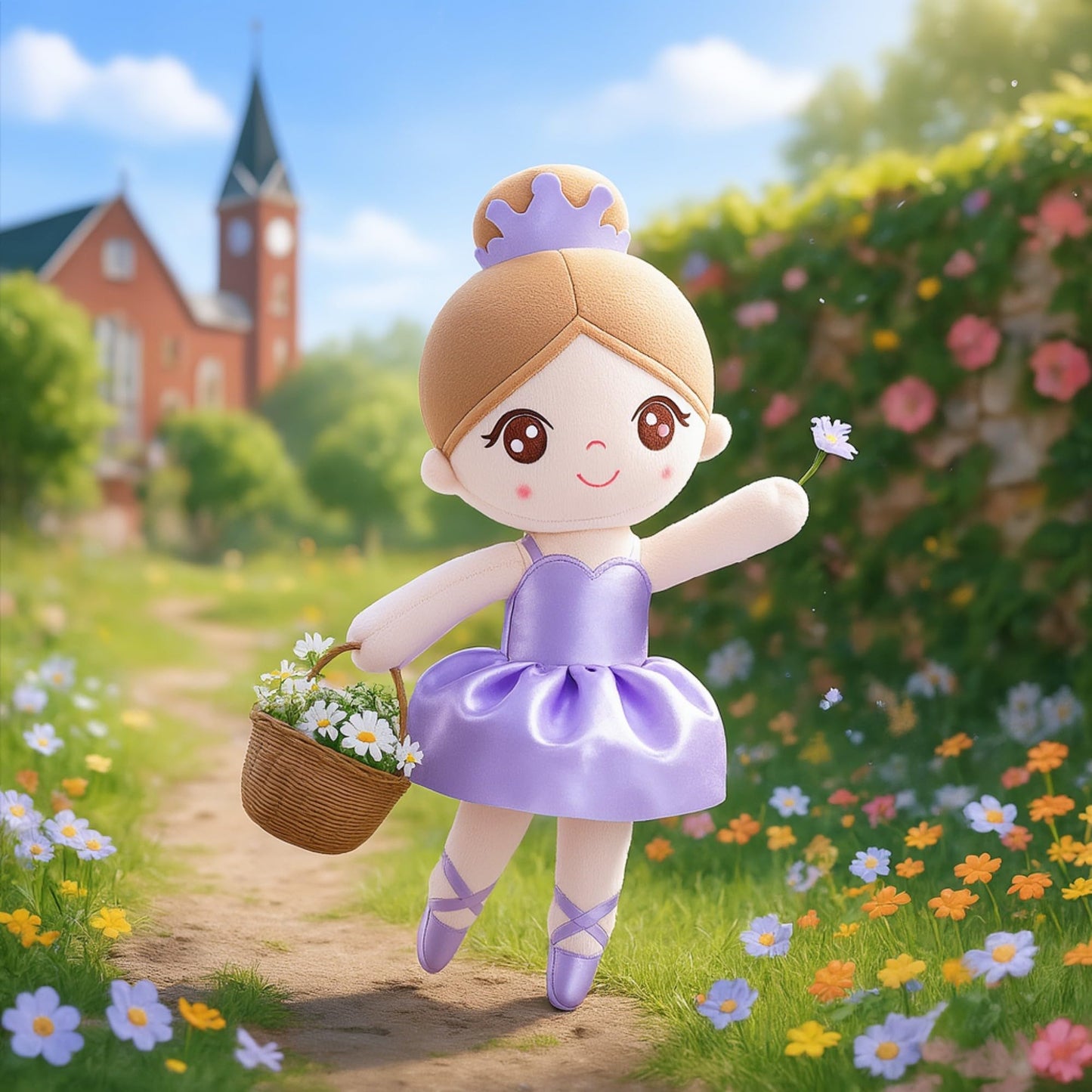Gloveleya Baby Girl Gifts Dolls Soft Plush Toy Ballet Girl Doll Pale Purple