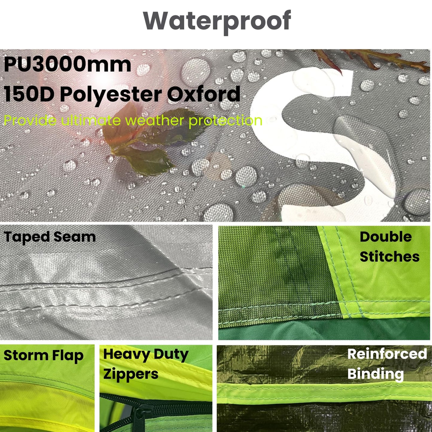 Savvycraft Pickup Truck Bed Tent for Full Size Truck 6.4'-6.7' Bed, Waterproof P3000mm 2-Person Double Layer Truck Bed Camping Tent, Expandable Awning, Rainfly, Storage Bag Included Green/Gray