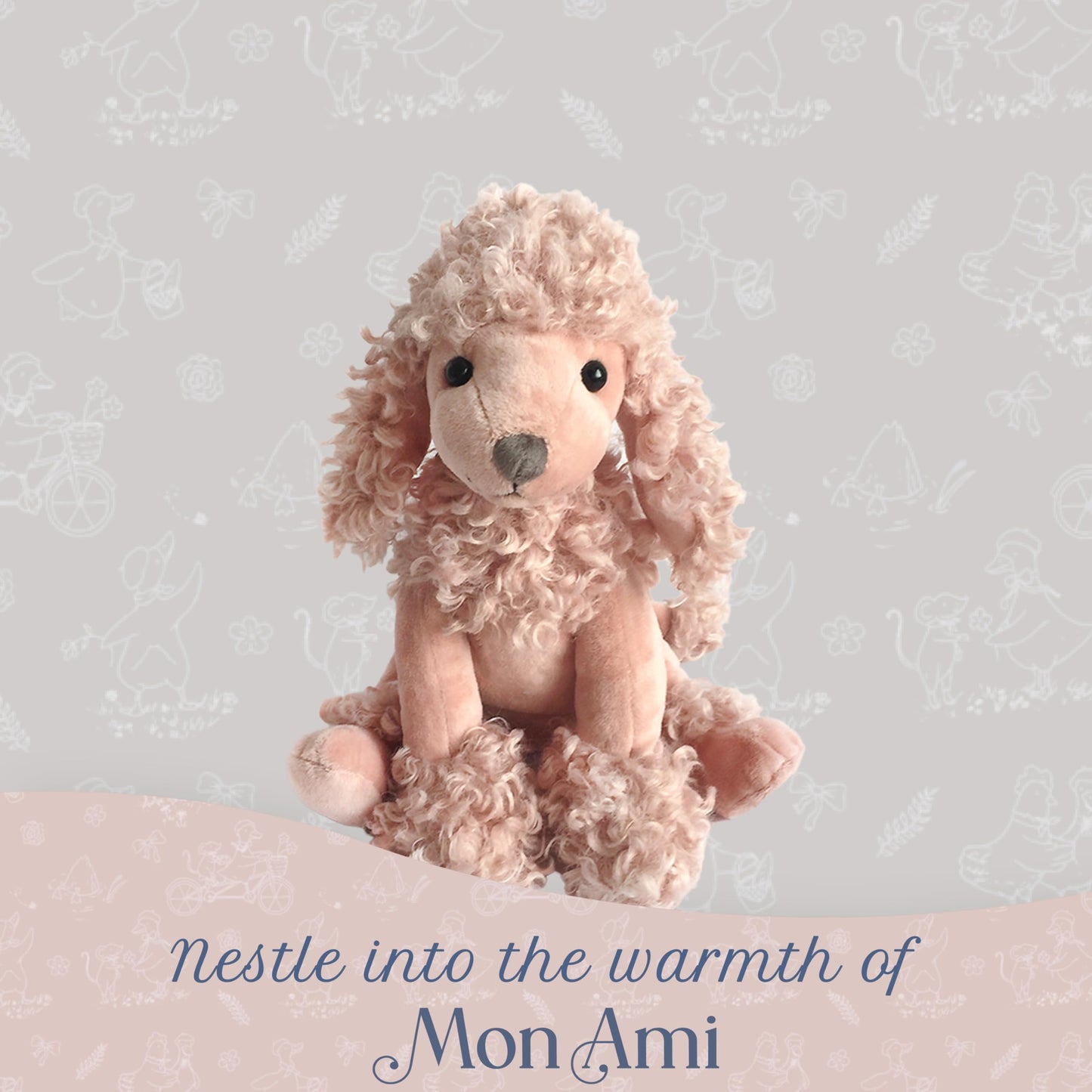 MON AMI Designer Plush Poodle Dog Stuffed Animal– 13”, Fun Adorable Soft and Cuddly Stuffed Toy Gifts for Little Boys/Girls & Kids of All Ages