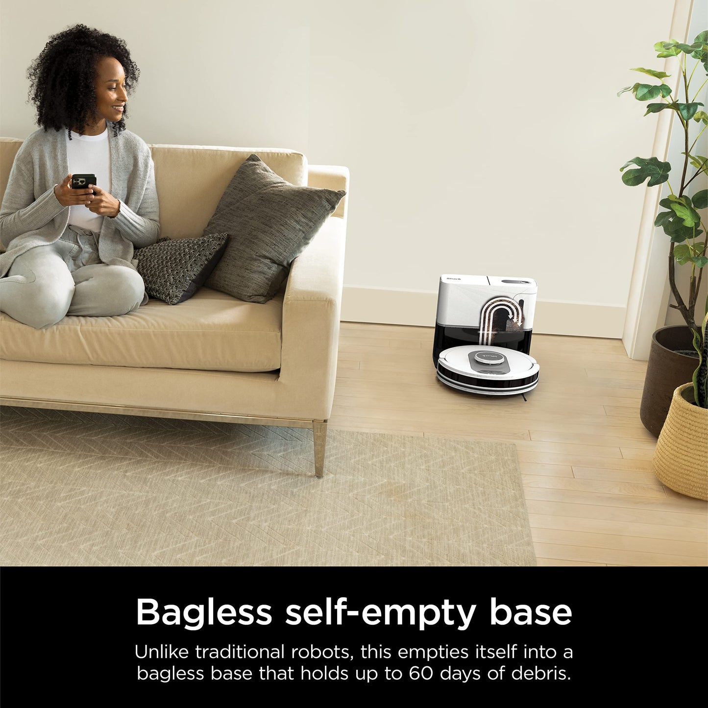 Shark AV2511AE/AV251WA AI Ultra Robot Vacuum, with Matrix Clean, Home Mapping, 60-Day Capacity Bagless Self Empty Base, Perfect for Pet Hair, Wifi, Compatible with Alexa, Black/Silver (Renewed)