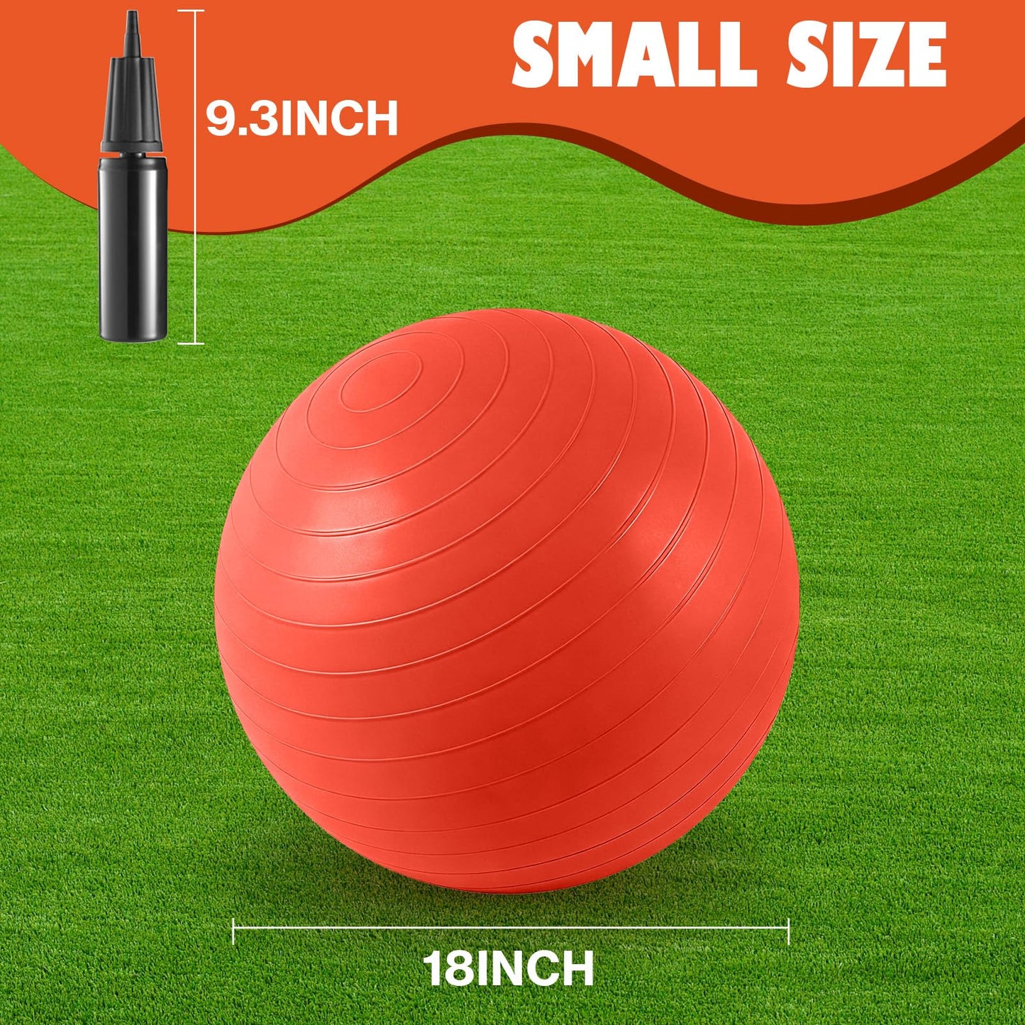 ZSMKJIAYE 18-Inch Jumbo Playground Balls - 3 Pack Giant Inflatable Bouncy Kickballs for Kids & Adults, Big Balls for Backyard Grass Play, Sports, Gym, Recess, Indoor & Outdoor Games with Hand Pump