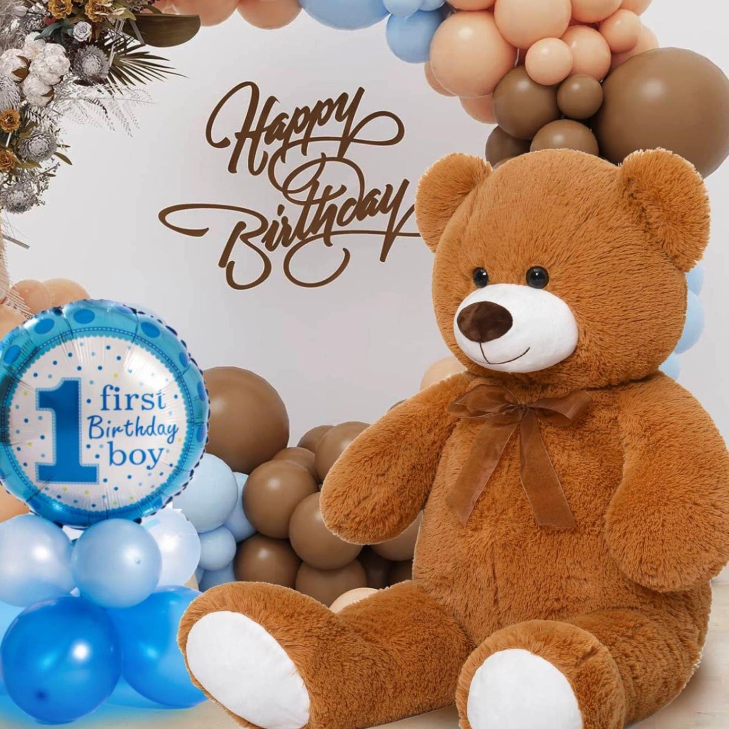 MorisMos Giant Teddy Bear Stuffed Animal 3ft, 36'' Big Brown Bear for Kid, 2025 Christmas Bear for Baby Shower, Large Stuffed Teddy Bear for Girlfriend Boyfriend Wife Mom Fiancée Valentine's Birthday