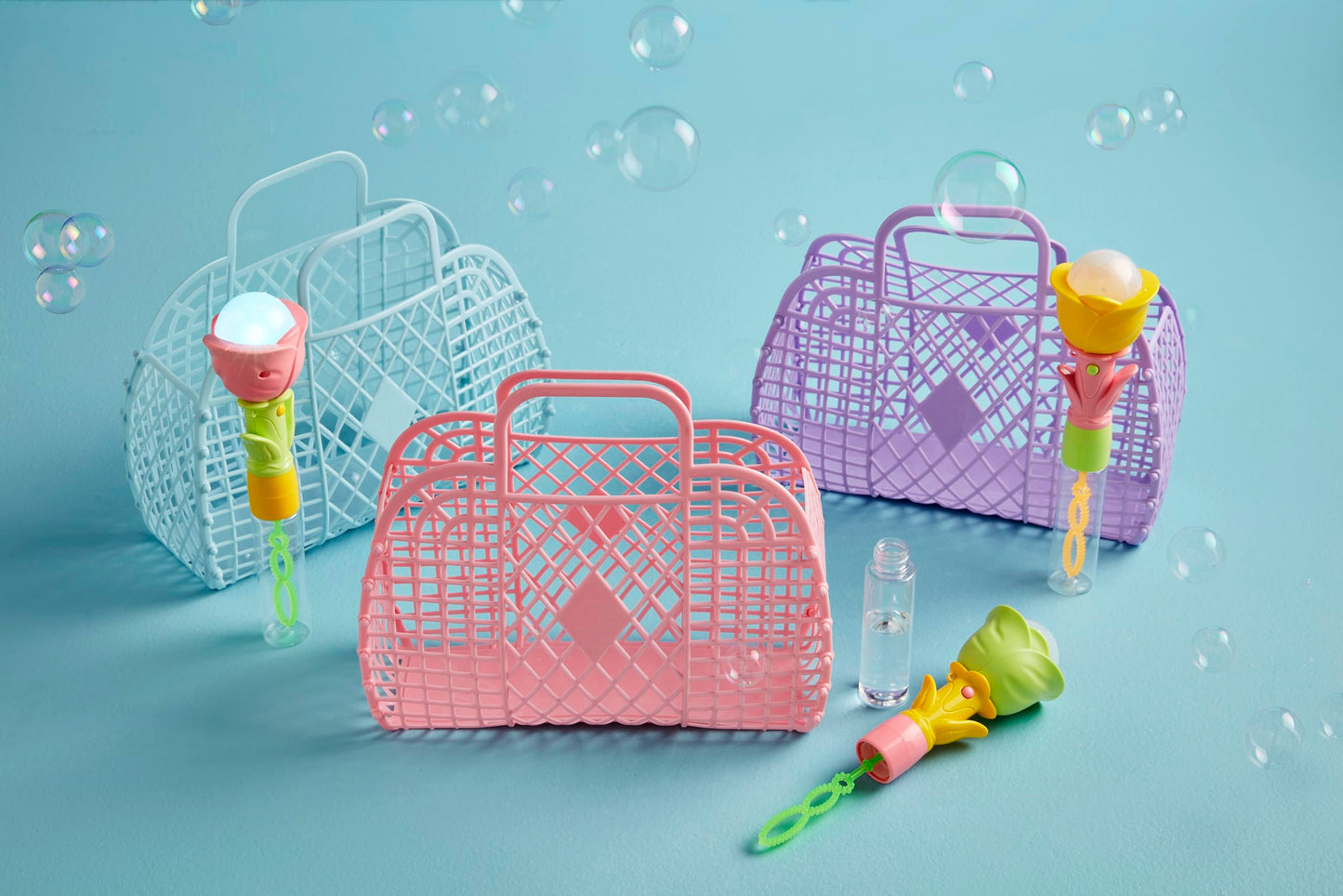 Mud Pie Purple Jelly Tote and Bubbles