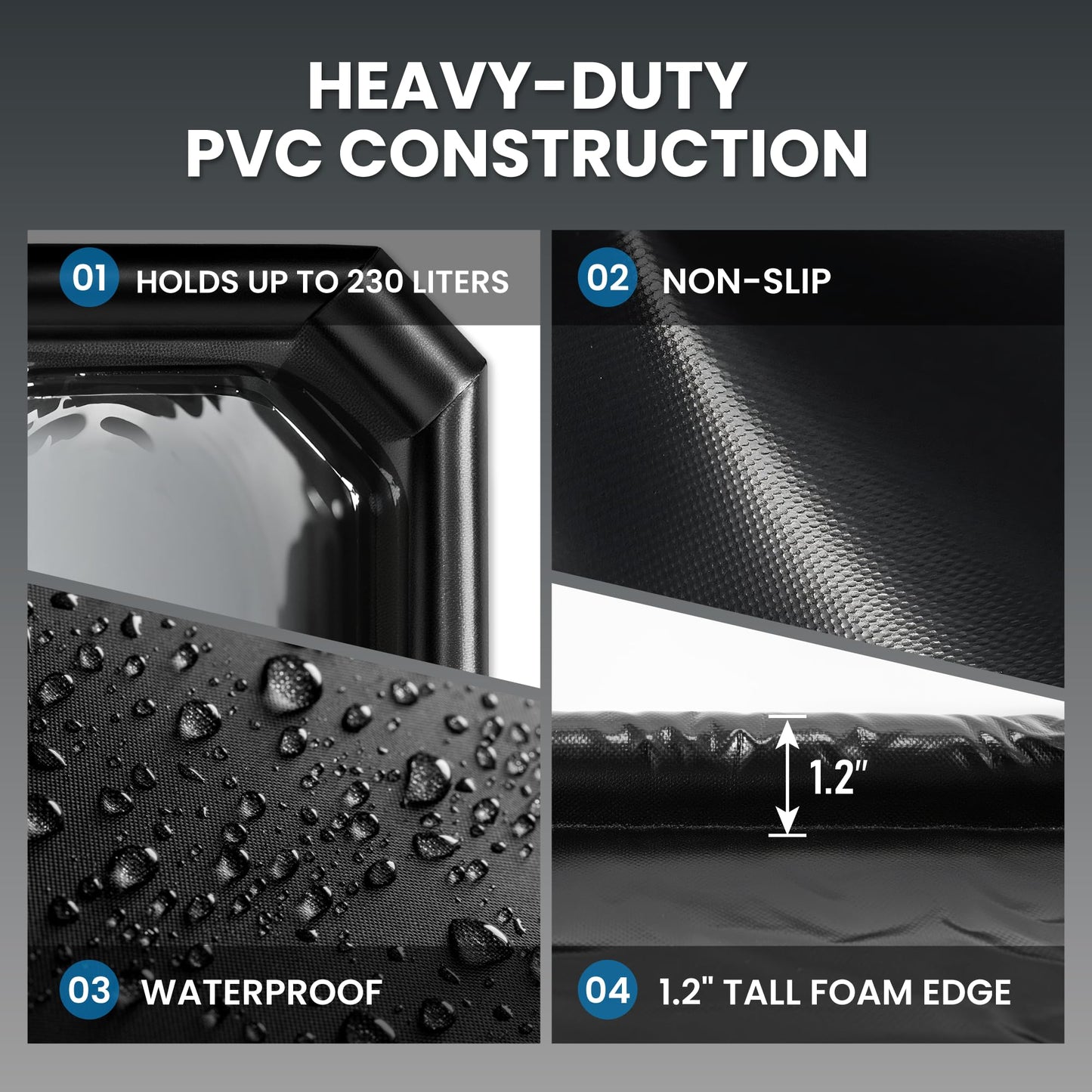 DremGara 7'9" x 16' Heavy-Duty Garage Floor Mat - 610GSM Commercial-Grade PVC Car Snow Mat with 1.2" Raised Edges to Trap Water & Mud, Waterproof Garage Containment Mat for SUVs, Non-Slip