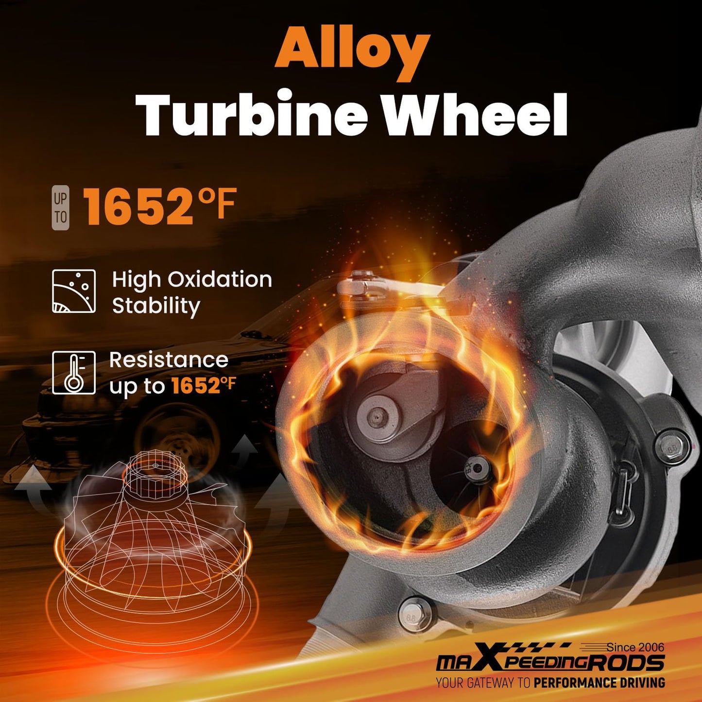 maXpeedingrods 667-203 Turbo Turbocharger for Chevrolet Chevy Cruze 2011-2016 Sonic 2012-2020 Trax 2013-2021, for Buick Encore 2013-2021, 1.4L Engine, 55565353, Basic VL Series