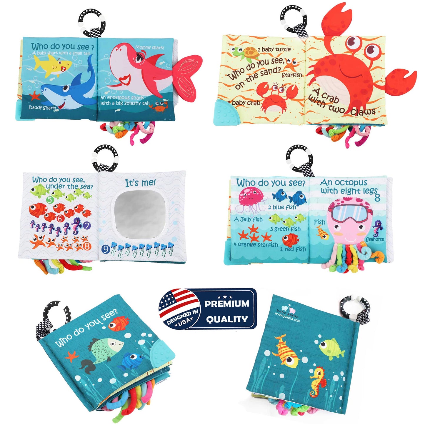 Fish Baby Crinkle Books & Owl Newborn Toys Infant Toys for Babies Infants 0-6, 6-12 & 12-18 Months, Books for 1 Year Old