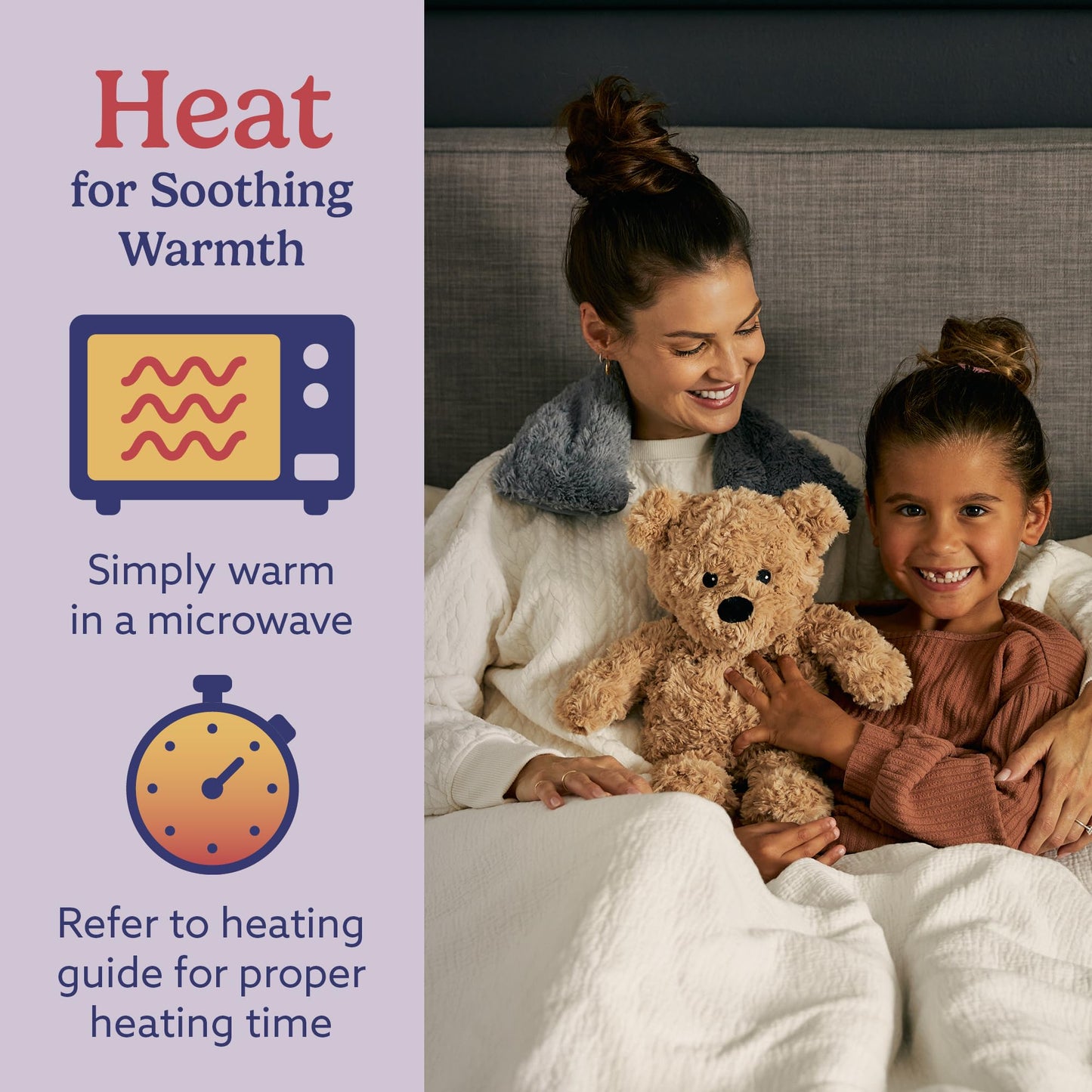 warmies Microwavable & Weighted Stuffed Animals, Brown Curly Bear - Heated Stuffed Animal Plushie for Warmth & Comfort - Cute Soft Plush Toys for Adults & Children (Boys, Girls, Babies & Toddlers)