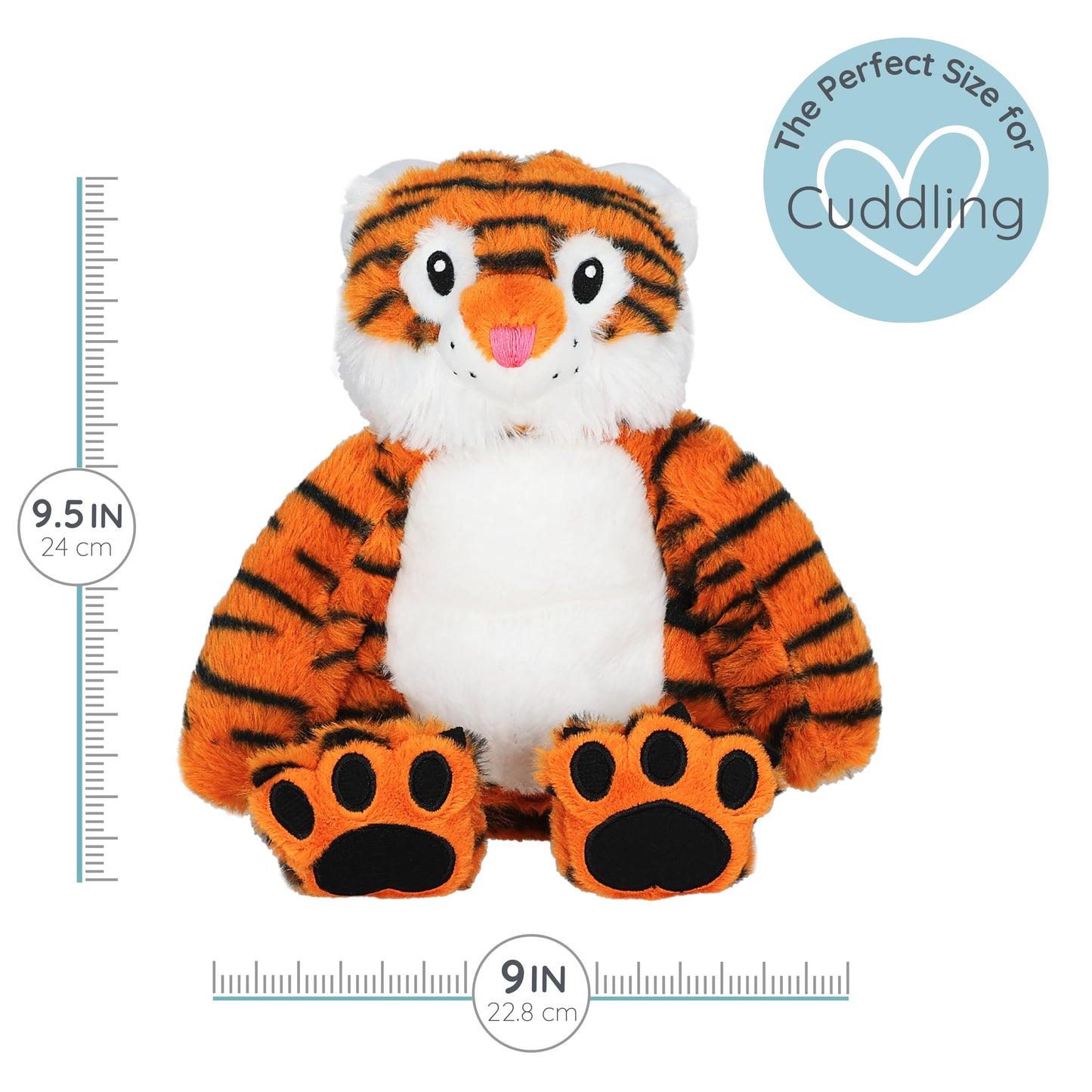 Tiger - Microwavable & Weighted Plush Stuffed Animal - Heated Plushie for Warmth - Cute, Soft, Cozy Toy for Adults & Children (Boys, Girls, & Toddlers) by Warm Pals