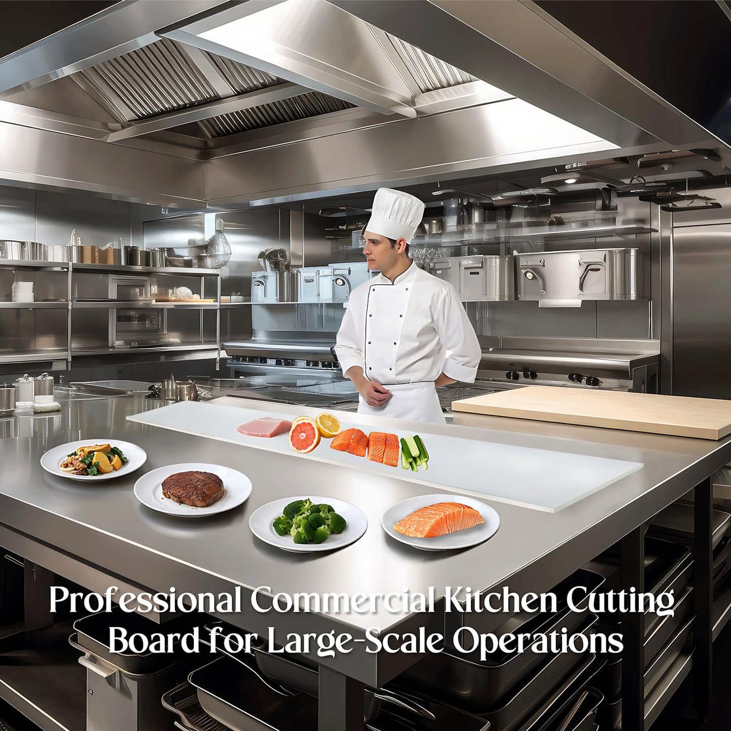Commercial Cutting Board 810866, Plastic Poly Kitchen Board Dishwasher Safe, Compatible Replacement for 810866, Heavy Duty Food Prep Surface for Restaurant Use (72 x 11.75 x 0.75 inch)