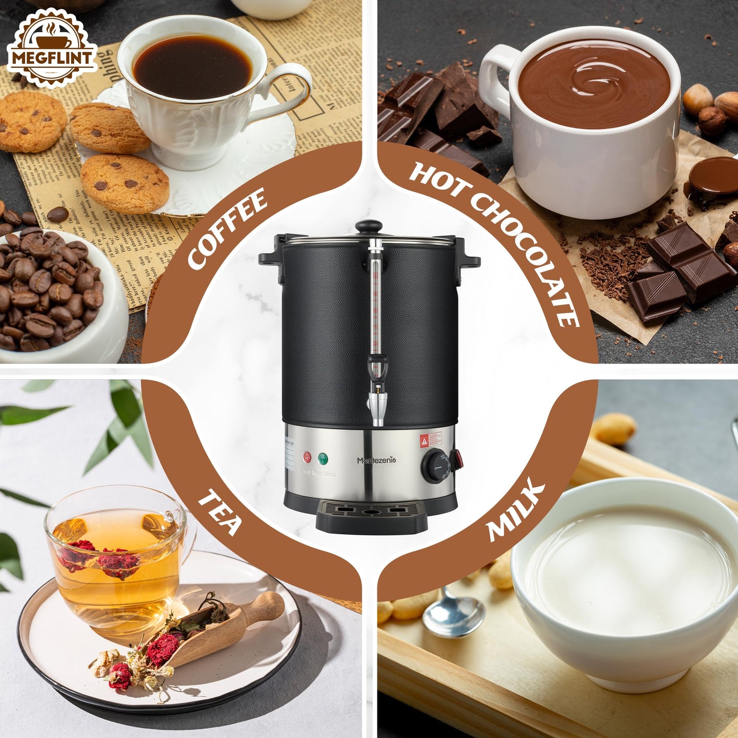 100 Cup Coffee Maker Machine Urn - Large Percolator Pot Dispenser With Double-Wall Stainless Steel, Quick Brew, Stays Hot - Also for Water, Tea, Beverage at Events & Catering Commercial Coffee Urn