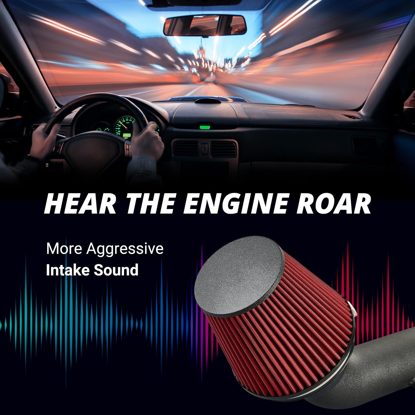 EVIL ENERGY Cold Air Intake Compatible for 2009-2013 Chevy Silverado 1500, GMC Sierra 1500 Yukon, Cadillac Escalade ESV EXT, Increases Horsepower, Towing Power Includes Heat Shield & Pre-Filter