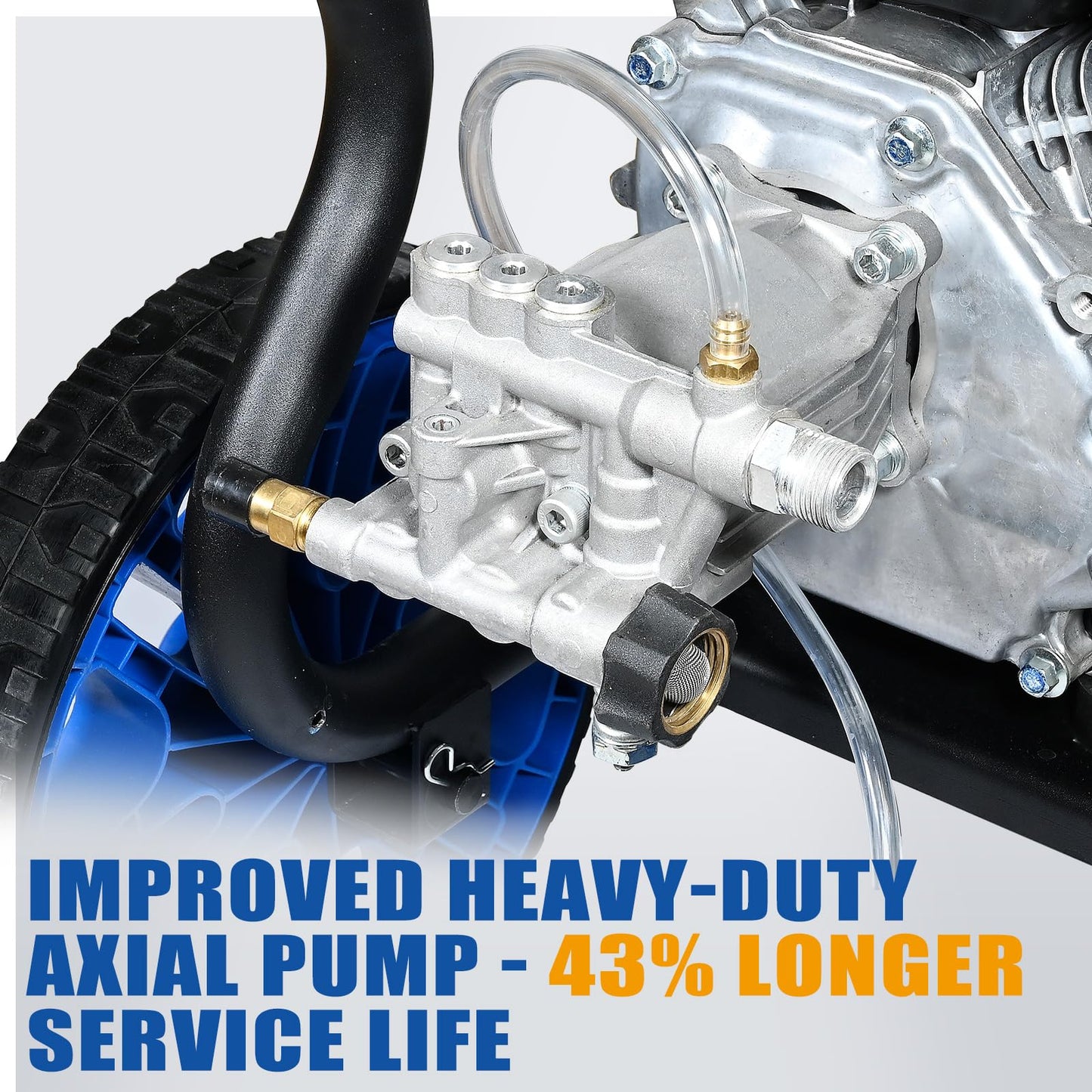 TOOLCY Gas Pressure Washer 3200 PSI & 2.6 GPM, High Performance Engine, Includes Swivel Spray Gun and Wand, 35FT Power Washer Hose, 5 Nozzle Tips, Onboard Soap Tank, for Cars/Driveways/Homes