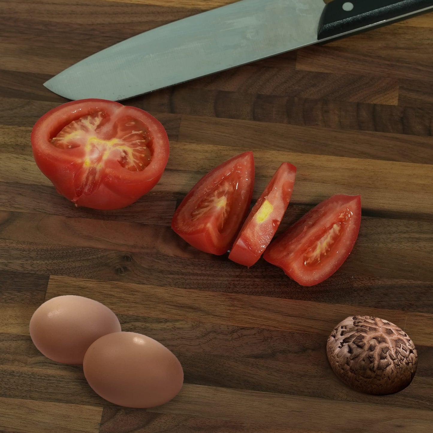 CONSDAN Butcher Block Counter Top, Walnut Solid Hardwood Countertop, Wood Slabs for Kitchen, Reversible, Both Side Polished, Prefinished with Food-safe Oil, 1.5" Thickness, 24"x25"