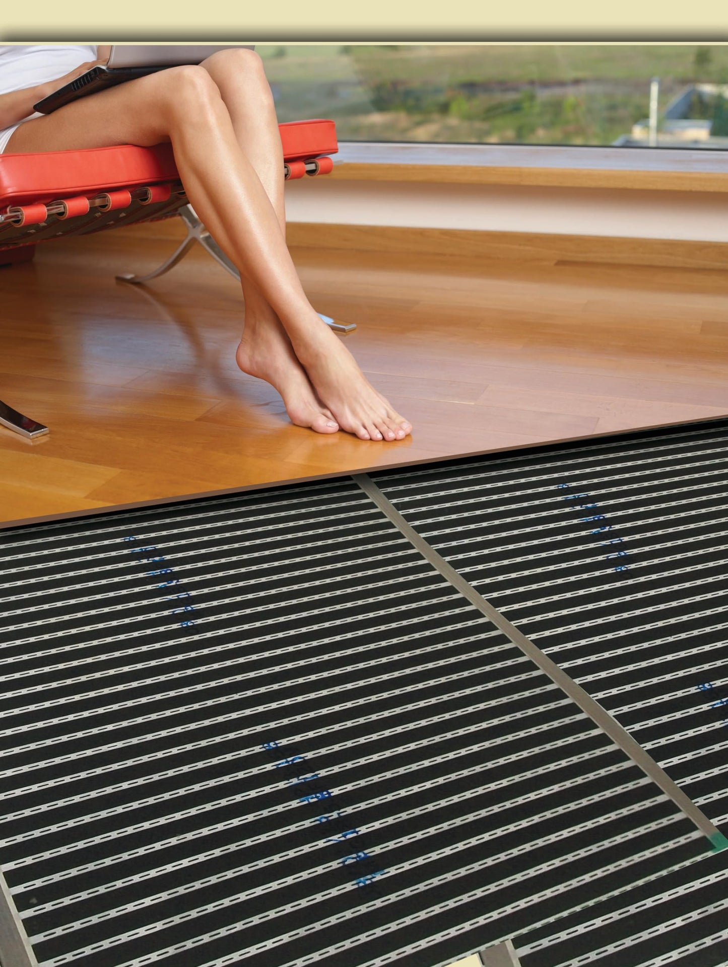 QuietWarmth Float QWARM3x5F240 Radiant Floor Heating Mat for Below Laminate, Wood, Luxury Vinyl Floating Flooring- Cuttable Mat Size 3'x5' 240 Volt (Covers 15sf)