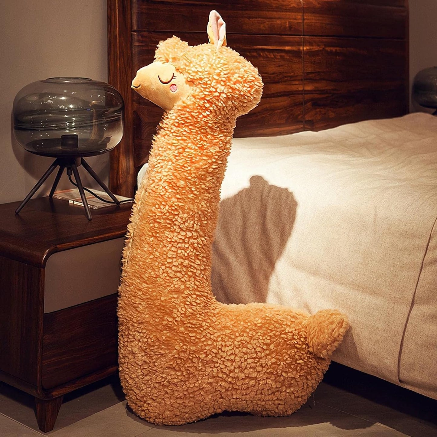 Sejiarep Alpaca Llama Plush Pillow - 51" Giant Alpaca Plush Long Body Pillow - Wife Girl Girlfriend Birthday Valentine's Children's Women's Day Gift, Brown