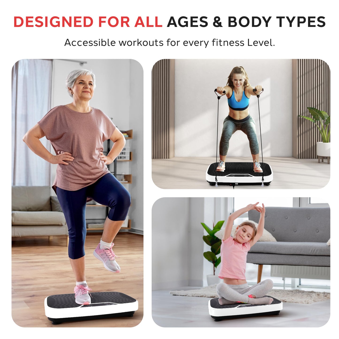 Hurtle Fitness Vibration Platform Machine - Home Gym Whole Body Shaker Exercise Machine Workout Trainer