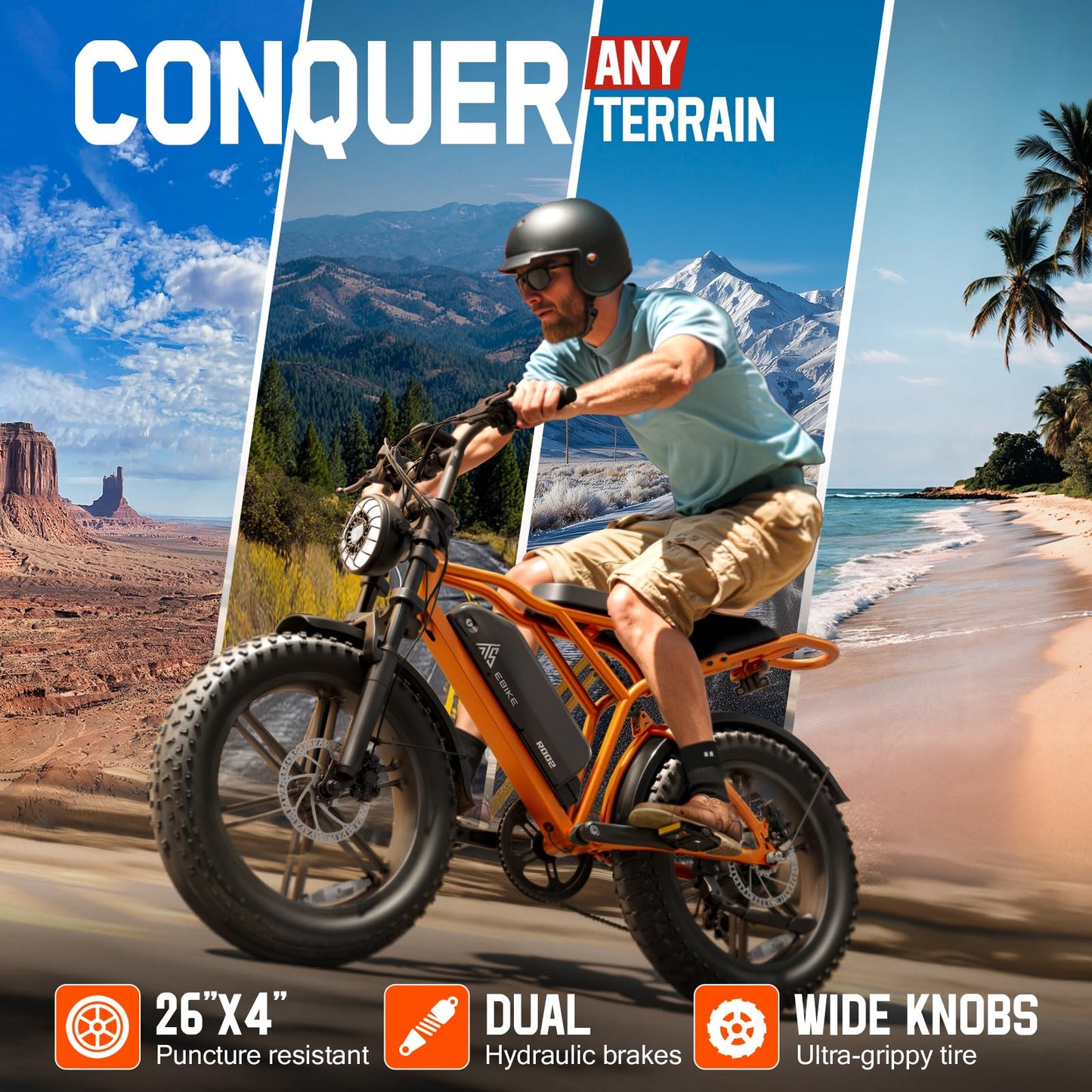 TST Electric Bike for Adults 1500W Peak 20" Fat Tire All-Terrain E-Bike 60 Miles 28 MPH Electric Dirt Bike - 48V 15 AH Battery Tested to UL 2849 Powered Electric Bicycle