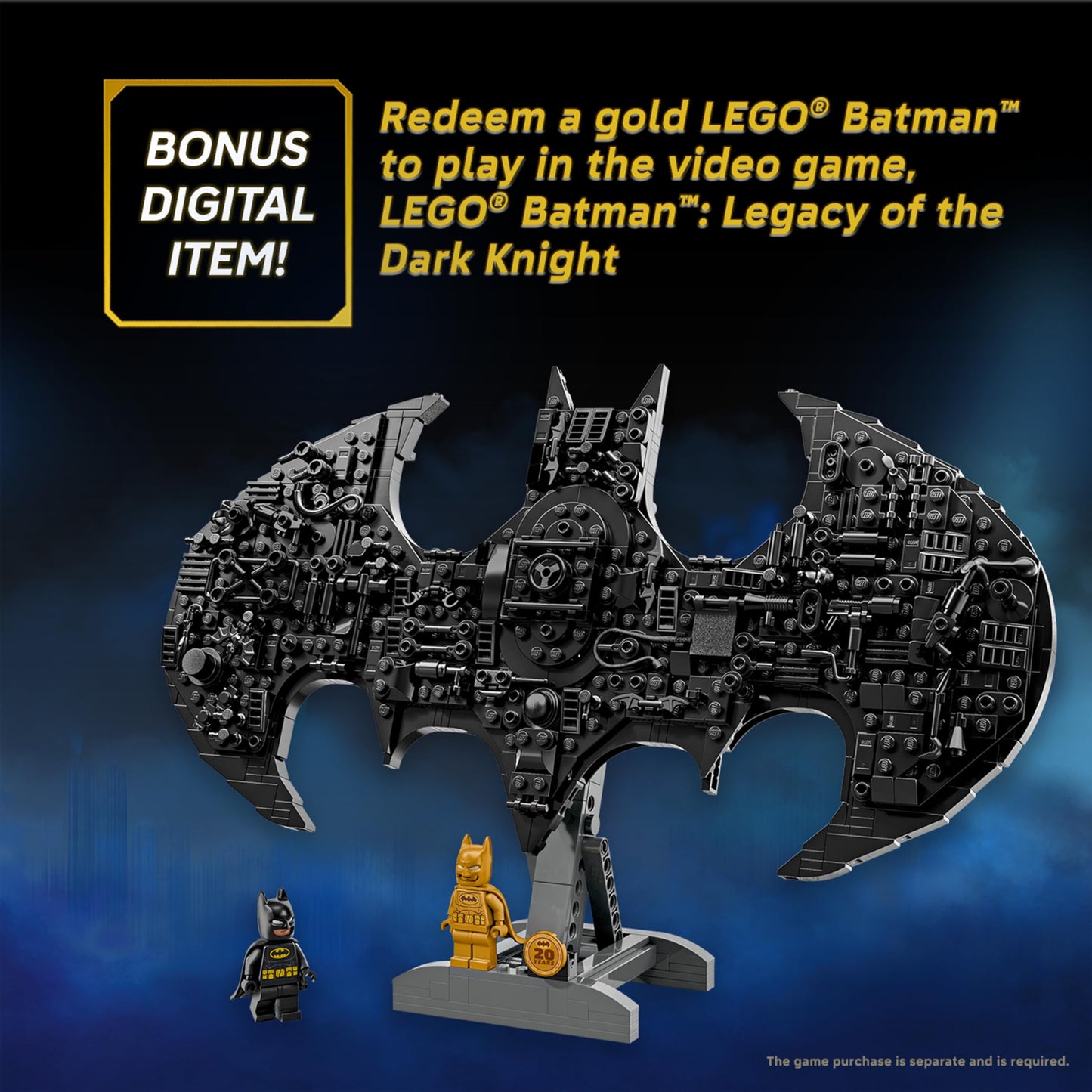 LEGO DC Batman: Batman Logo Building Toy - Super Hero Bedroom Decor for Kids, Boys & Girls, Ages 12+ - with Classic & Golden Batman Minifigures - Gift Idea for Birthdays & Fans - 76330