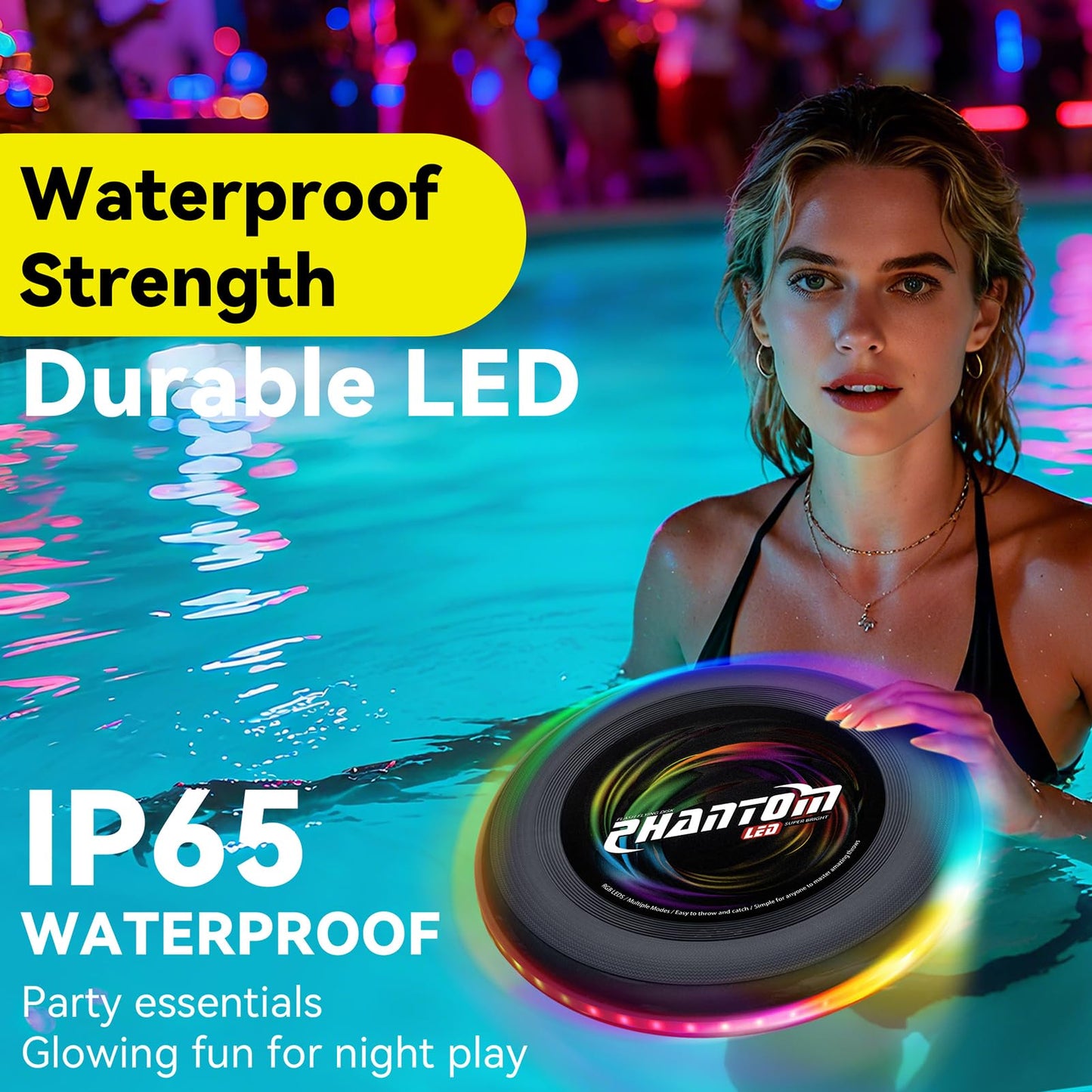BAOMWSL Light Up Flying Disc - 16 Million Colors RGB or 35 LEDs, Ultra Bright, 13 Light Modes, Rechargeable, Waterproof, Christmas Stocking Stuffers Gift, Camping Toy for Kid/Teen/Adult, 175g