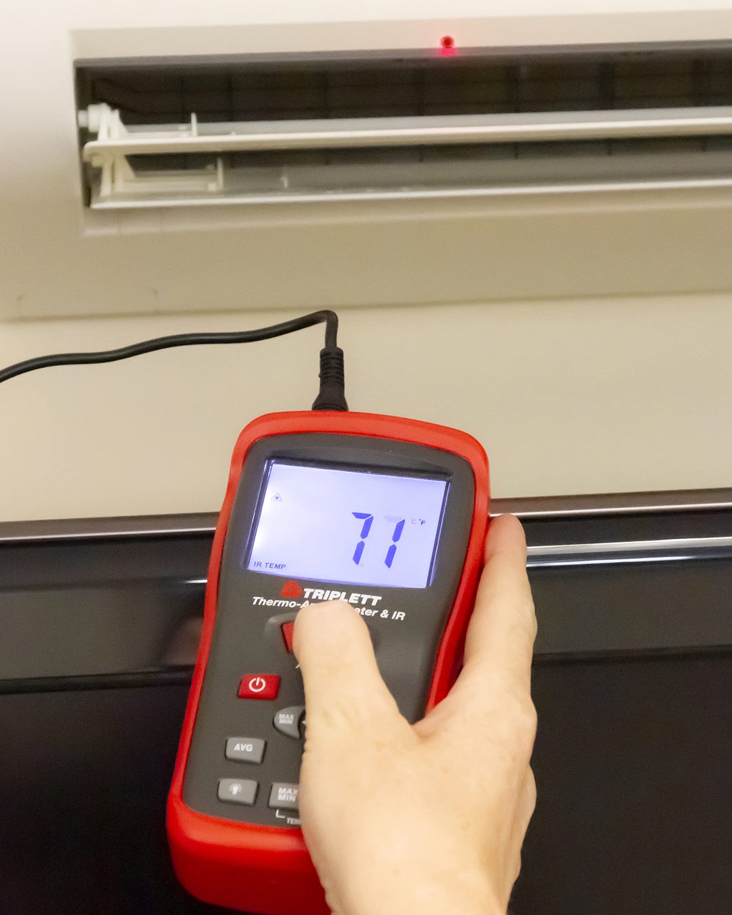Triplett AM320 Thermo-Anemometer with Built-In IR Thermometer, Air Velocity, and Air Flow
