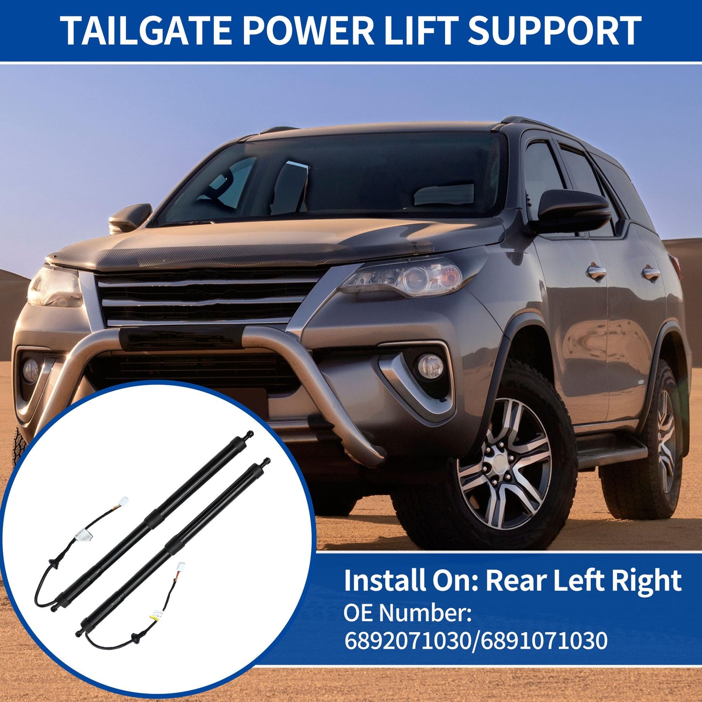 X AUTOHAUX Rear Left Right Tailgate Power Lift Support for Toyota Fortuner 2015-2020 Liftgate Power Hatch Shock Strut No.6892071030/6891071030/6891071032 Electric Trunk Power Liftgate 1 Pair