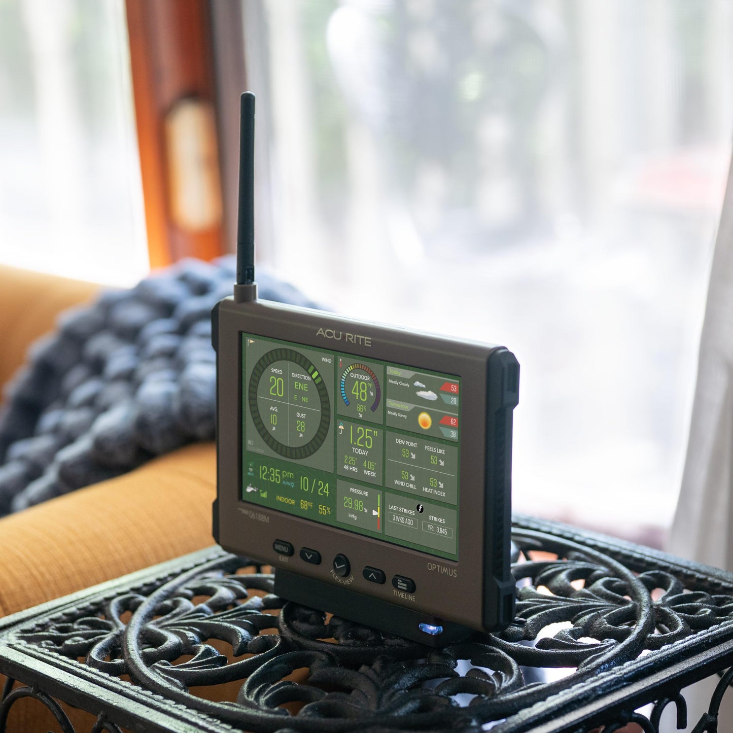 AcuRite Optimus Weather Station with Wi-Fi HD Display, Built-in Barometer, Lightning Detection, Indoor/Outdoor Temperature and Humidity, Wind Speed/Direction, and Rainfall Measurements (01216MCB)