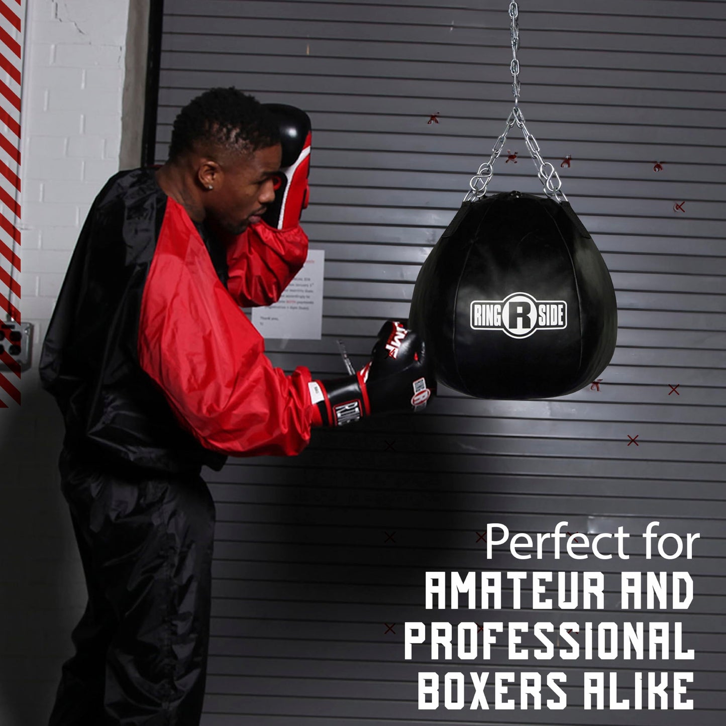 Ringside Head Shot Heavy Bag, Soft-Filled, Powerhide Punching Bag for Boxing, MMA, Muay Thai, and More, Includes Heavy Bag Chain and Swivel, 55 Pounds, 15" x 18", New Version