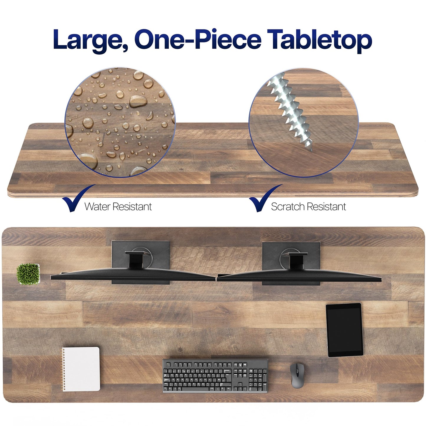 VIVO Reclaimed Wood Universal 71 x 30 inch Solid One-Piece Table Top for Standard and Sit to Stand Height Adjustable Home and Office Desk Frames, DESK-TOP71P