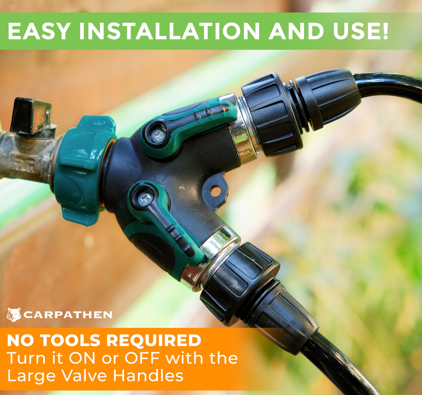 CARPATHEN Large Drip Irrigation System with Hose Splitter - Push-to-Connect Irrigation Kit - Complete Watering System with 1/4 Spray Emitters, 1/2 Tubing
