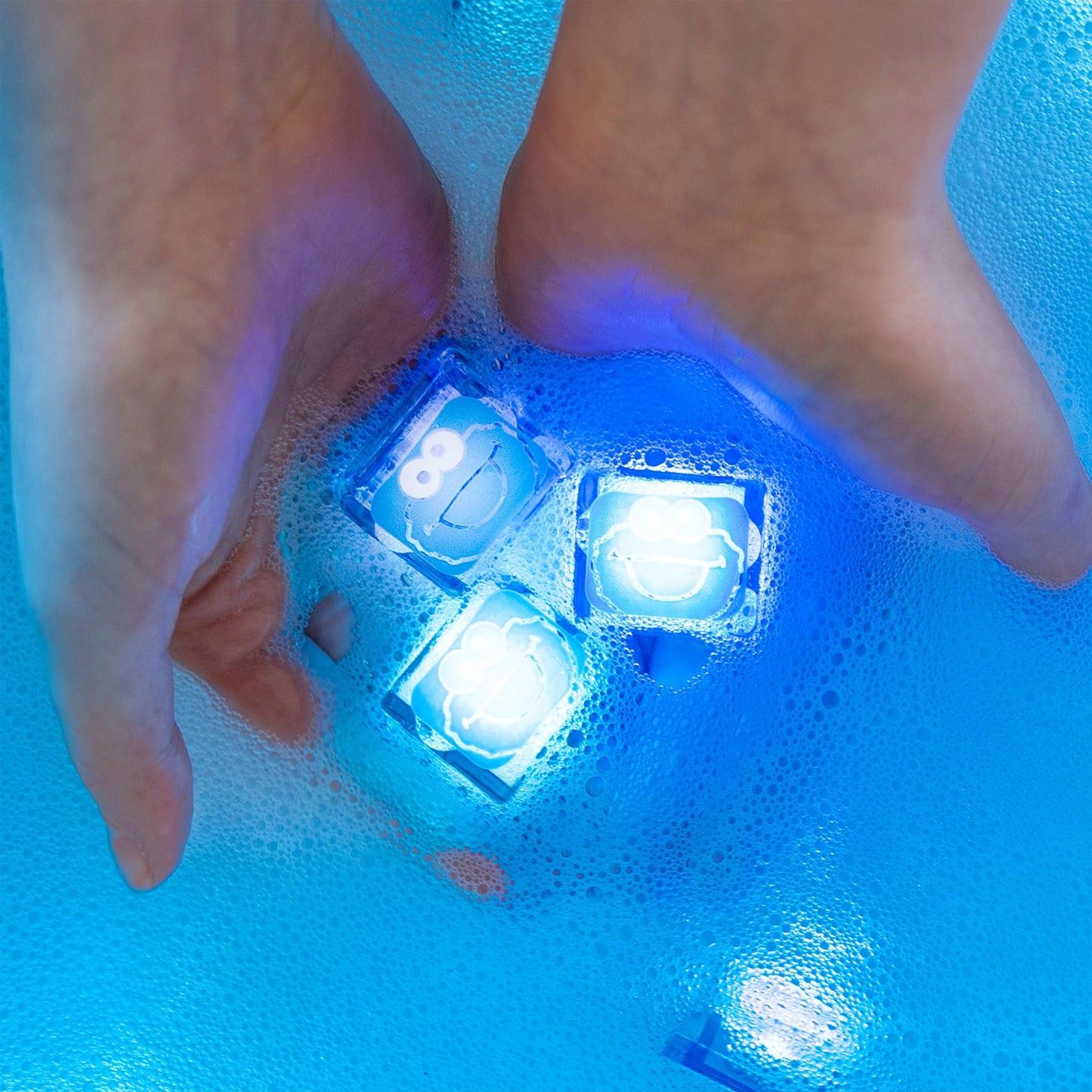 Glo Pals x Sesame Street Water-Activated Light-Up Cubes for Sensory Play (Cookie Monster - Cubes Only) - Easter Basket Stuffers for Kids | Sensory Easter Toys