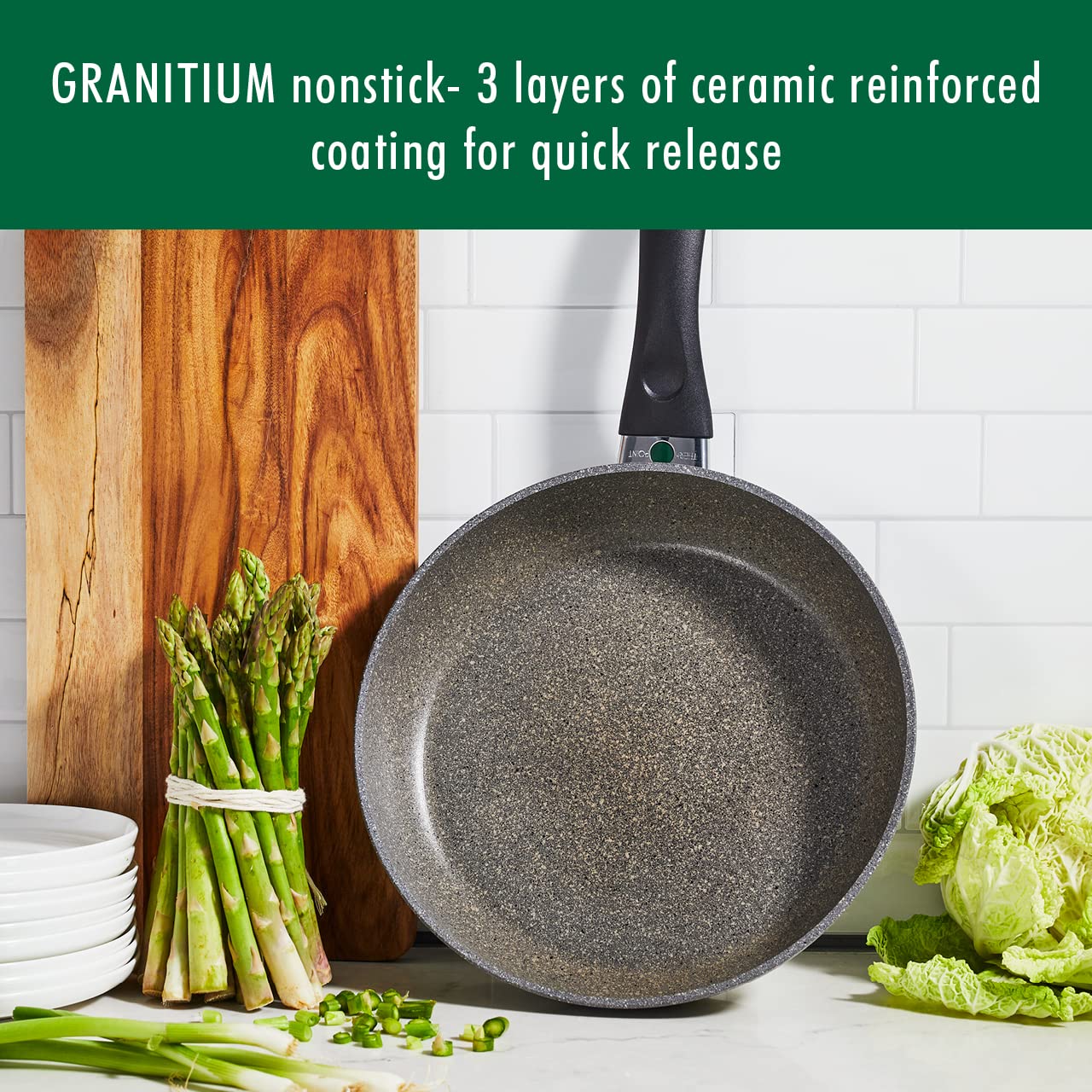 BALLARINI Parma by HENCKELS 10-pc Nonstick Pot and Pan Set, Made in Italy, Set includes fry pans, saucepans, sauté pan and Dutch oven with lid,Gray