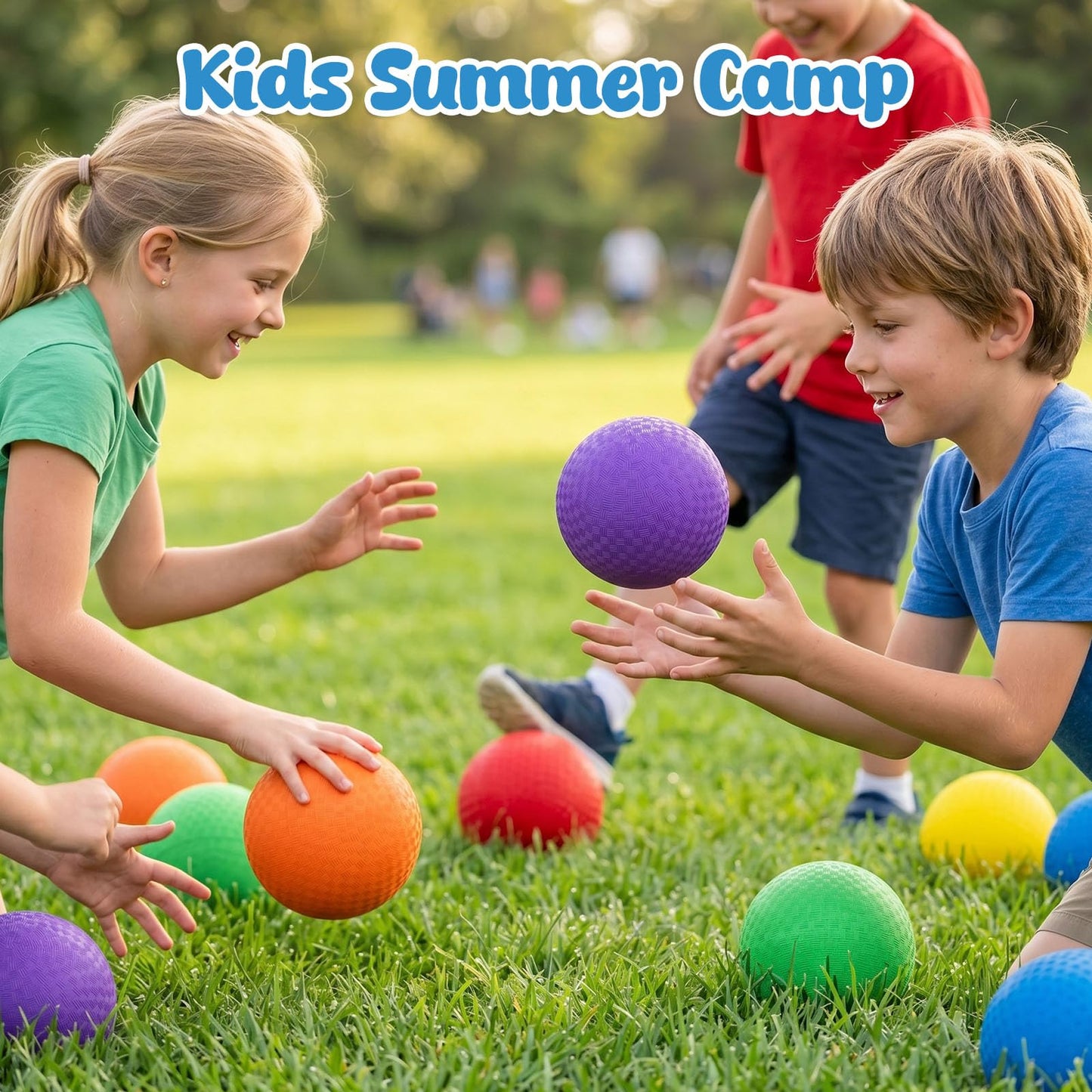 LovesTown 6PCS Playground Balls with Air Pump, 8.5inch Inflatable Dodge Ball Colorful Handball Rubber Kickball for Kids Ball Games